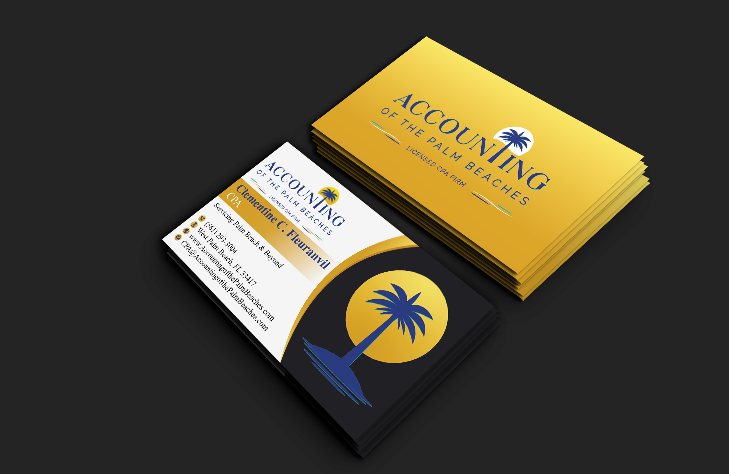 Business Card Design by DesignerShahadat for Accounting of the Palm Beaches | Design #32078295