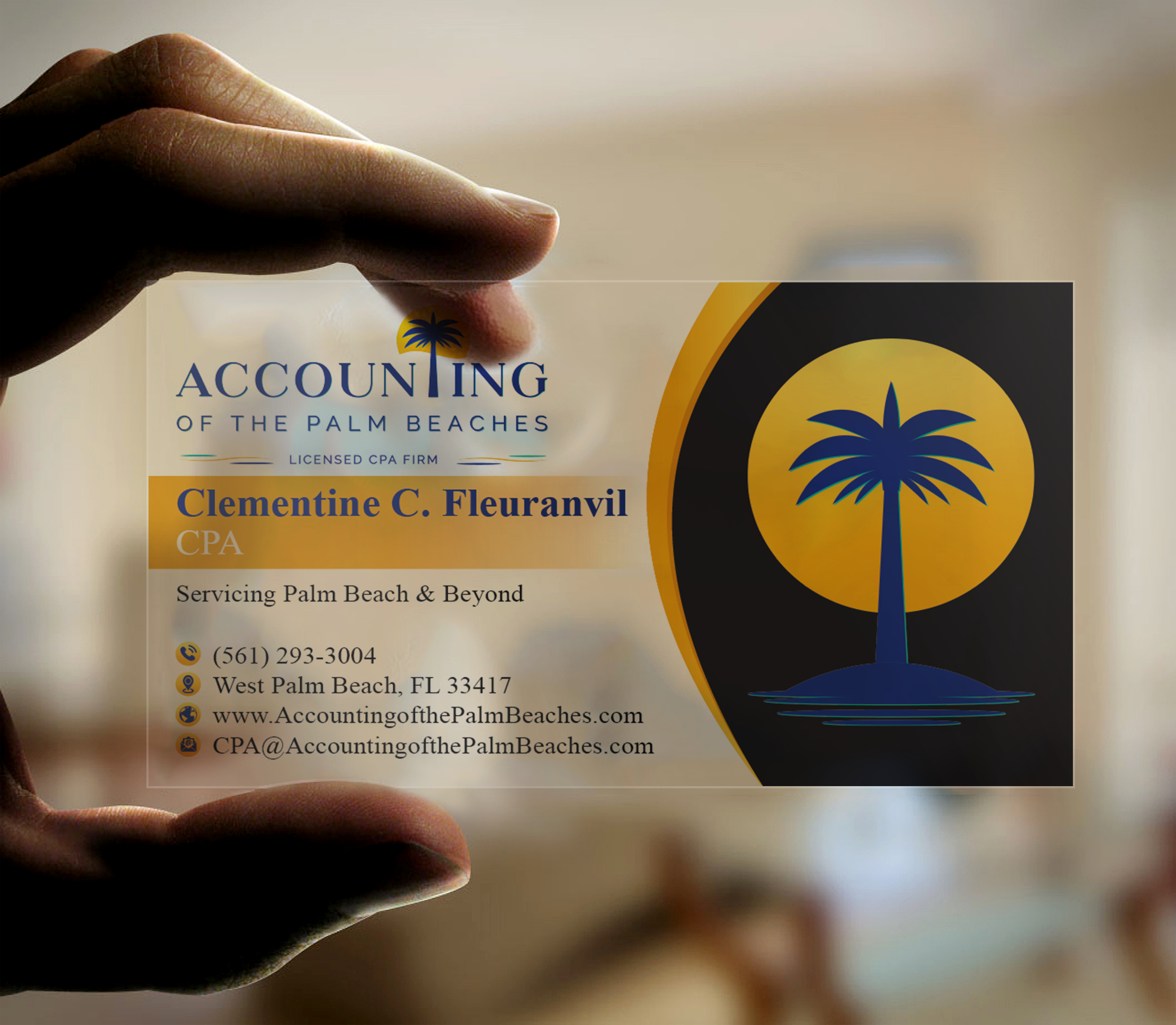 Business Card Design by DesignerShahadat for Accounting of the Palm Beaches | Design #32078296