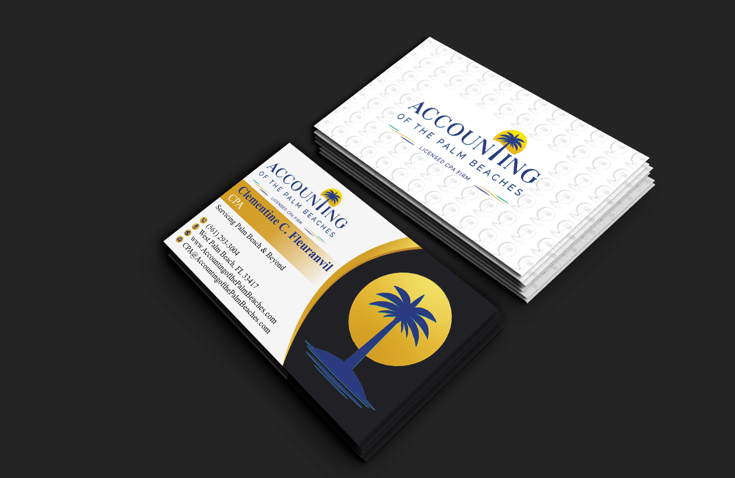 Business Card Design by DesignerShahadat for Accounting of the Palm Beaches | Design #32078297