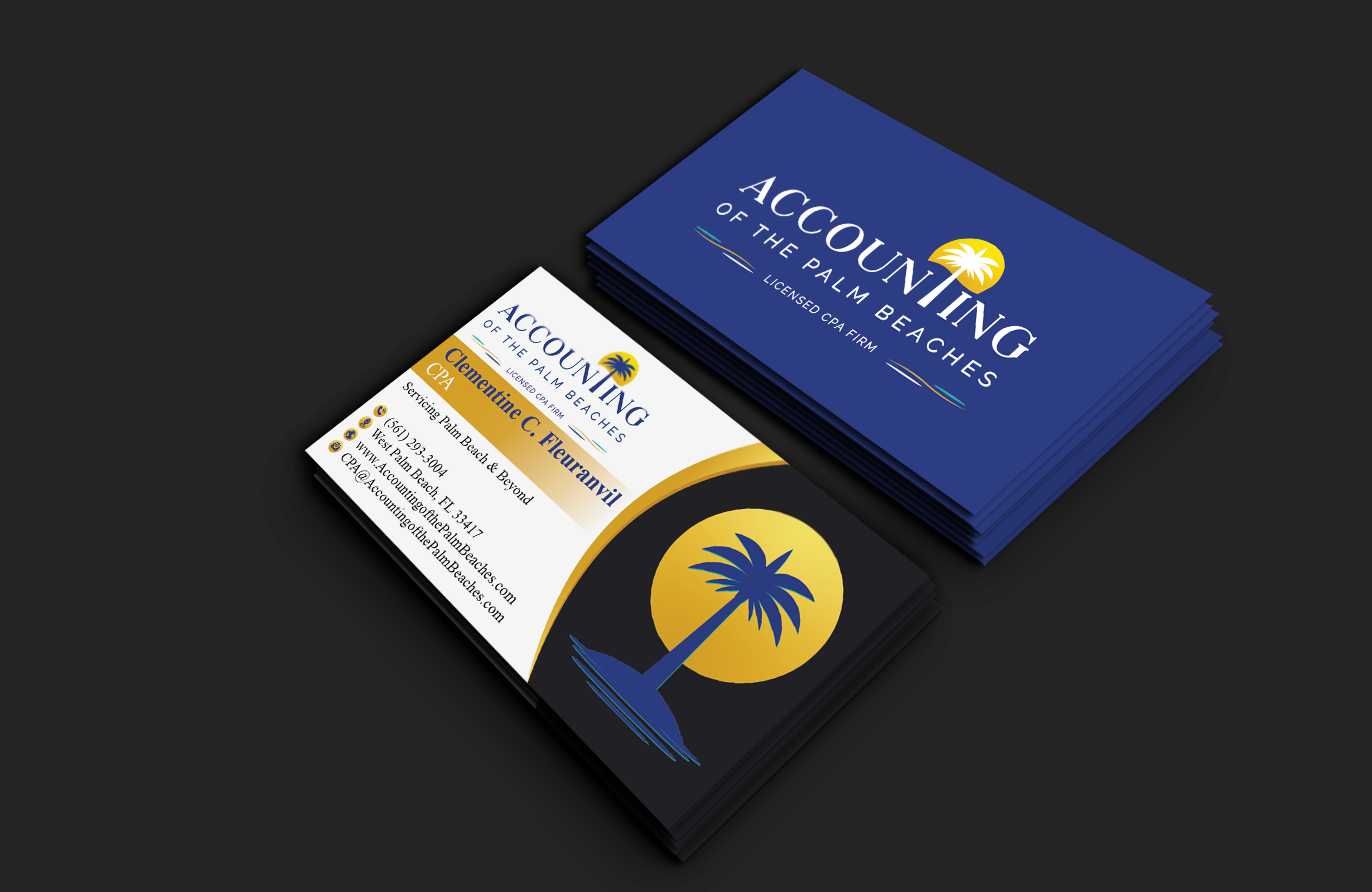 Business Card Design by DesignerShahadat for Accounting of the Palm Beaches | Design #32078298