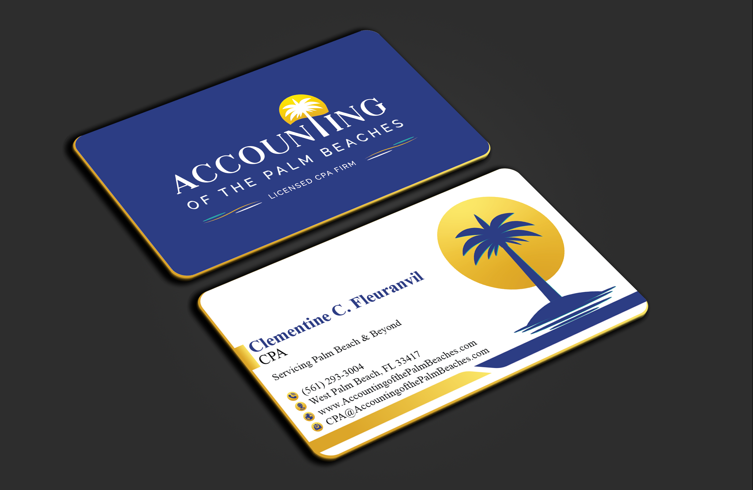 Business Card Design by DesignerShahadat for Accounting of the Palm Beaches | Design #32078320