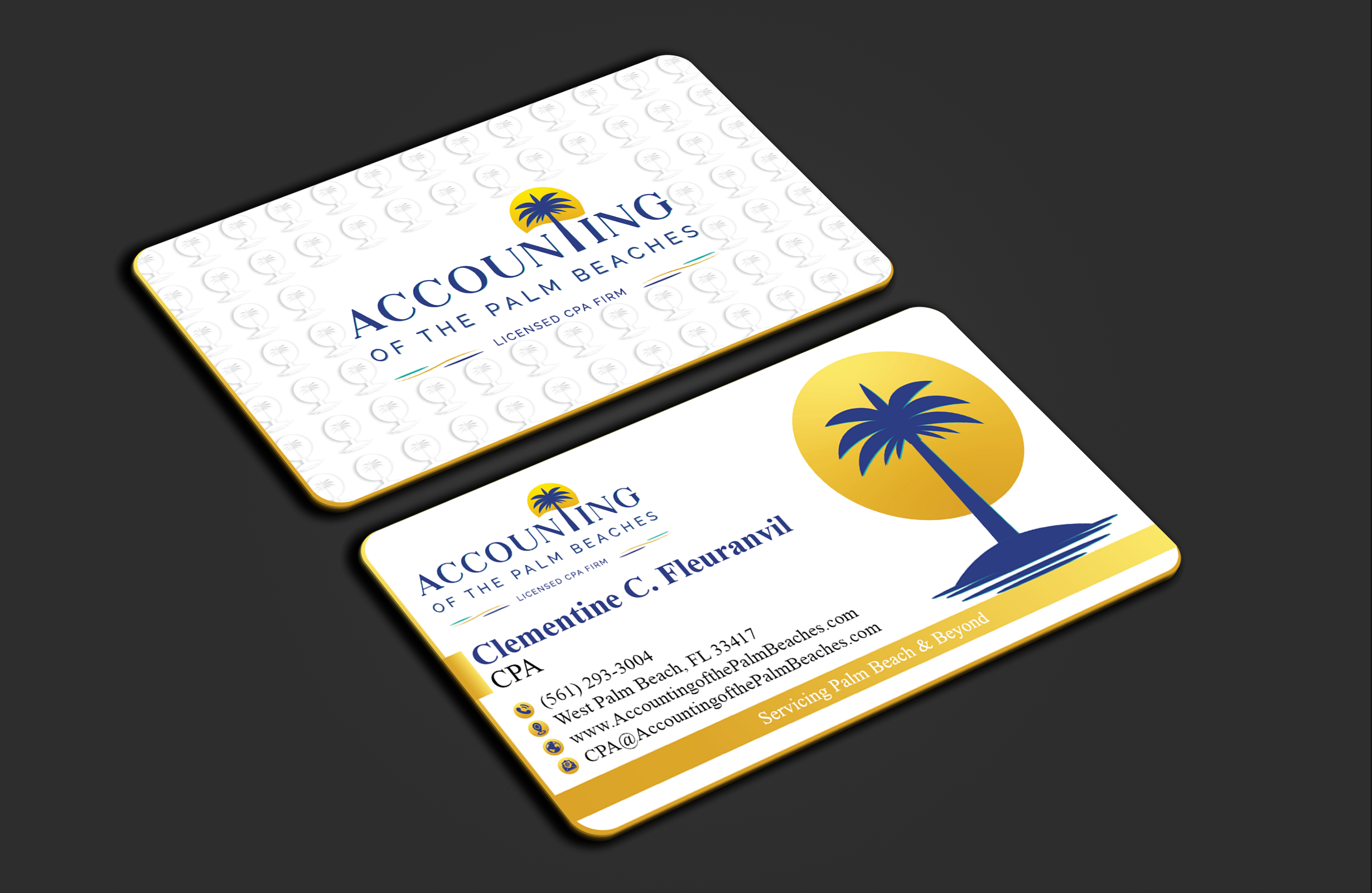 Business Card Design by DesignerShahadat for Accounting of the Palm Beaches | Design #32078322
