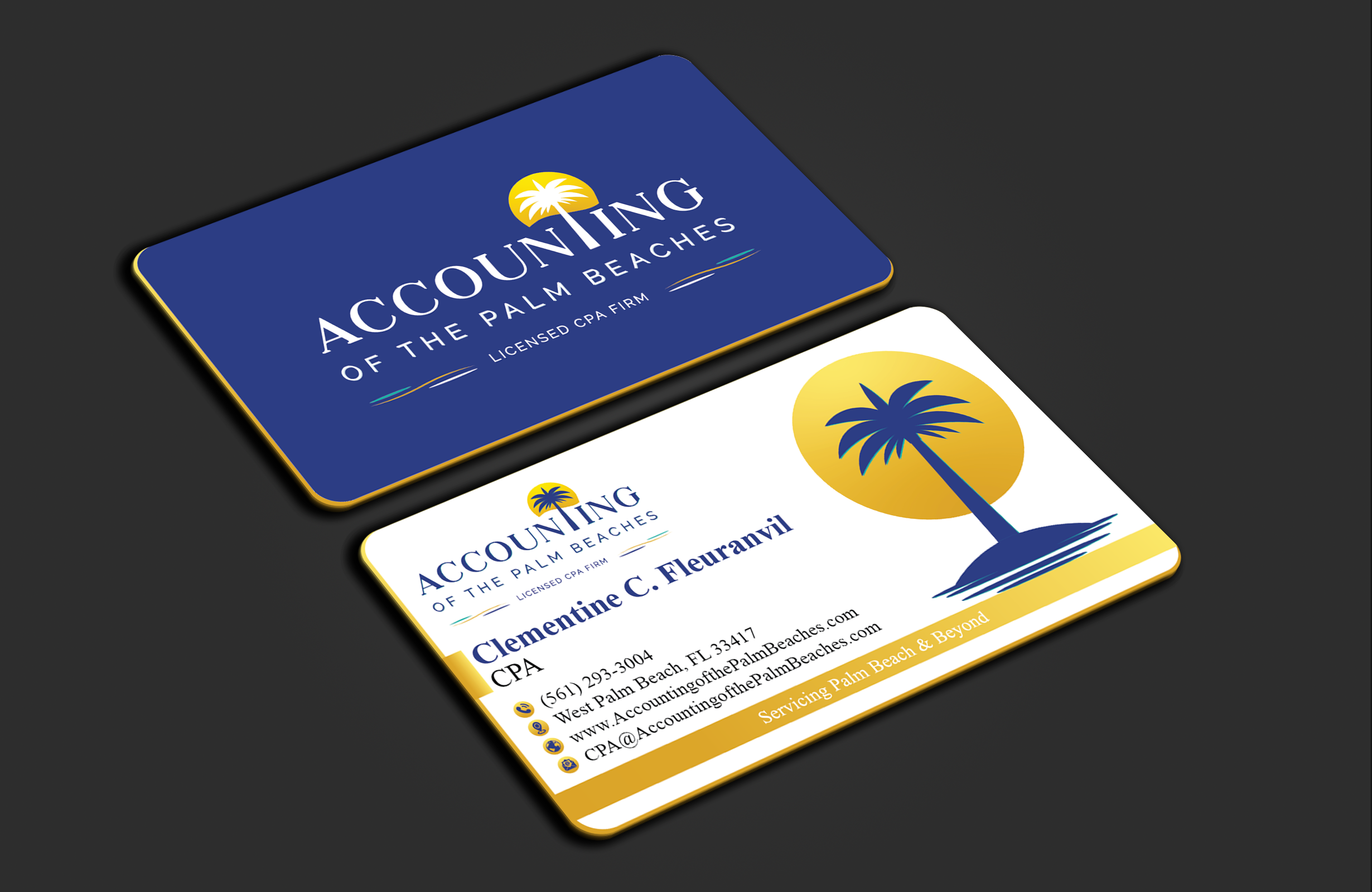 Business Card Design by DesignerShahadat for Accounting of the Palm Beaches | Design #32078323