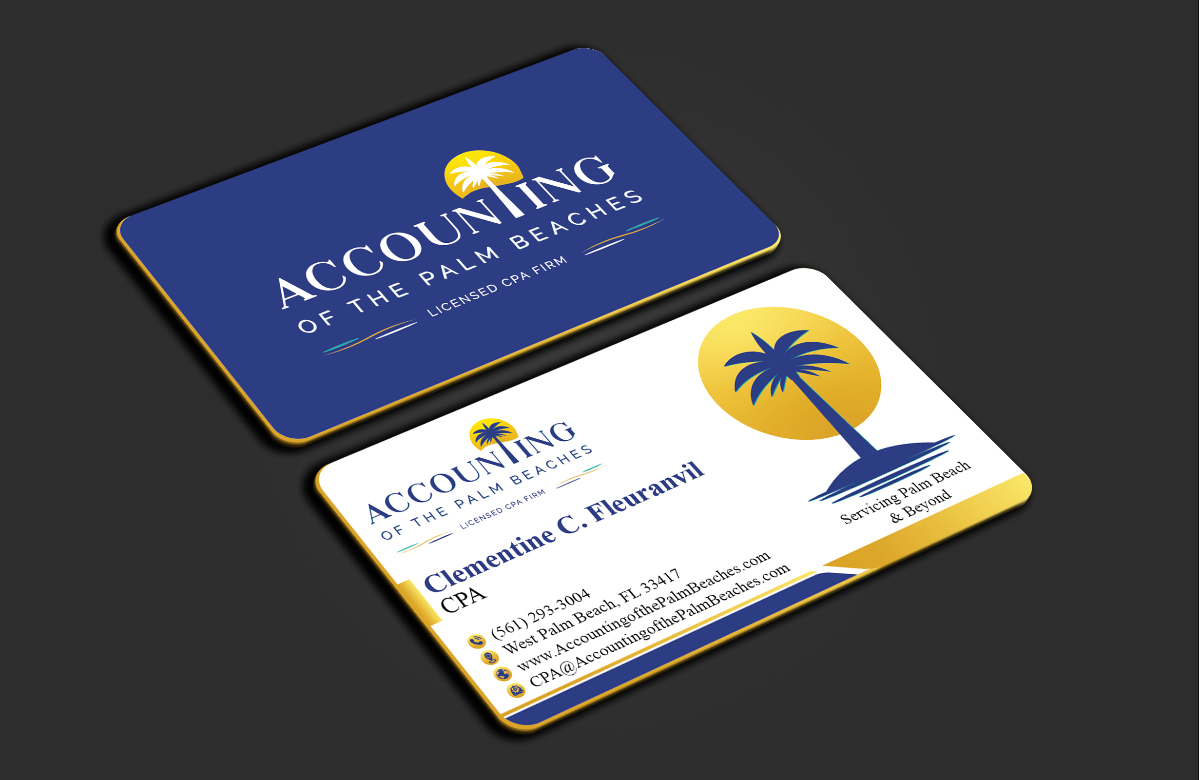 Business Card Design by DesignerShahadat for Accounting of the Palm Beaches | Design #32078354