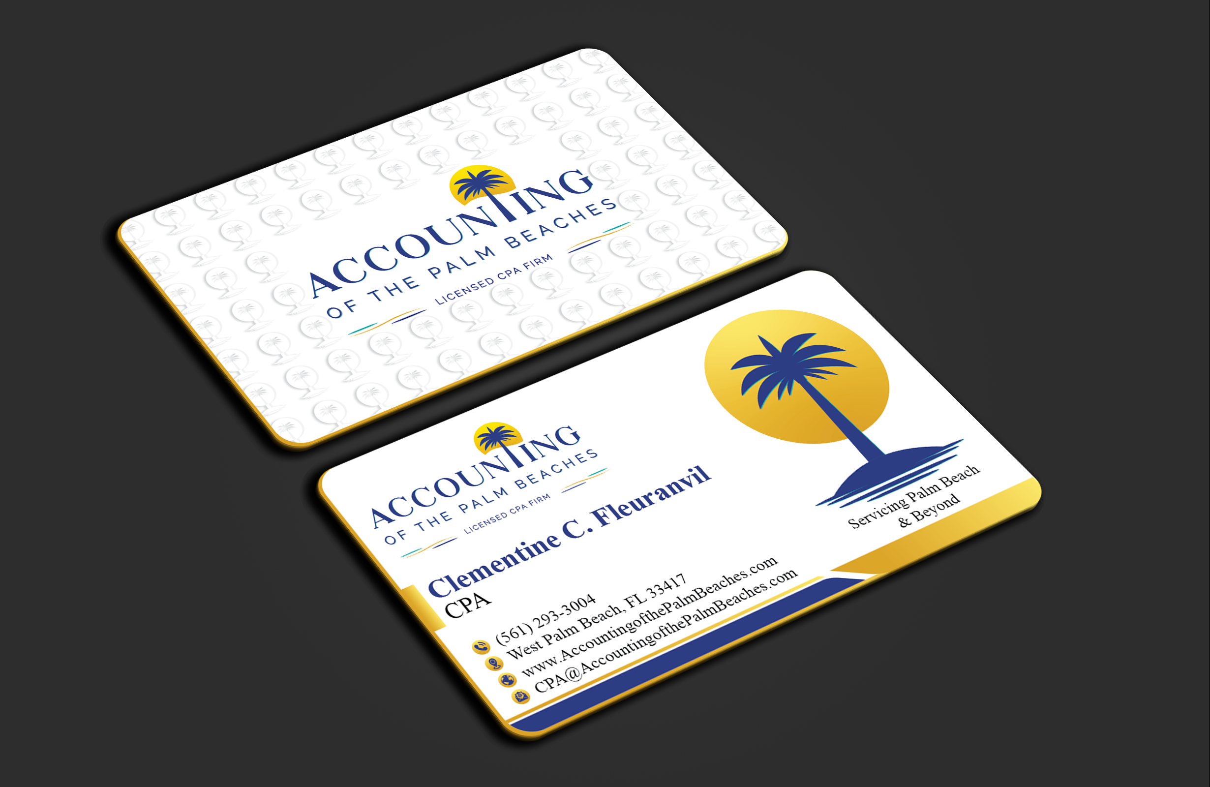 Business Card Design by DesignerShahadat for Accounting of the Palm Beaches | Design #32078356