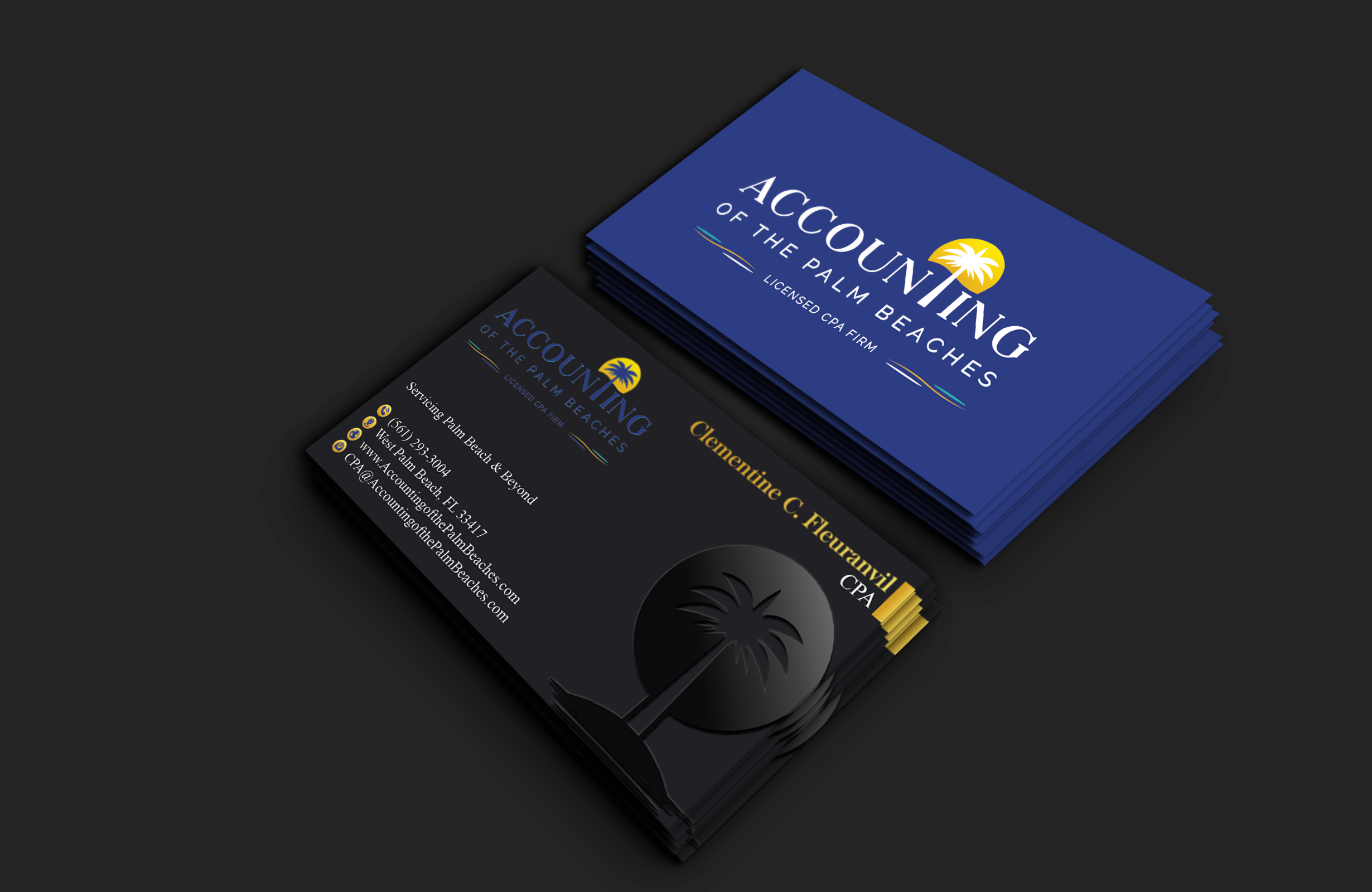 Business Card Design by DesignerShahadat for Accounting of the Palm Beaches | Design #32078483