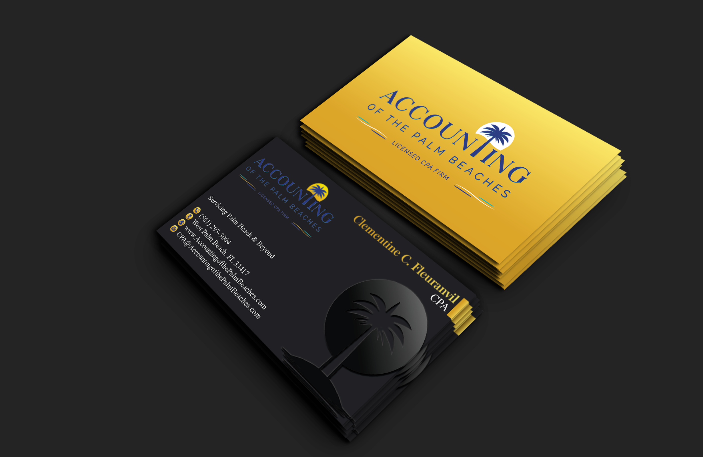 Business Card Design by DesignerShahadat for Accounting of the Palm Beaches | Design #32078484
