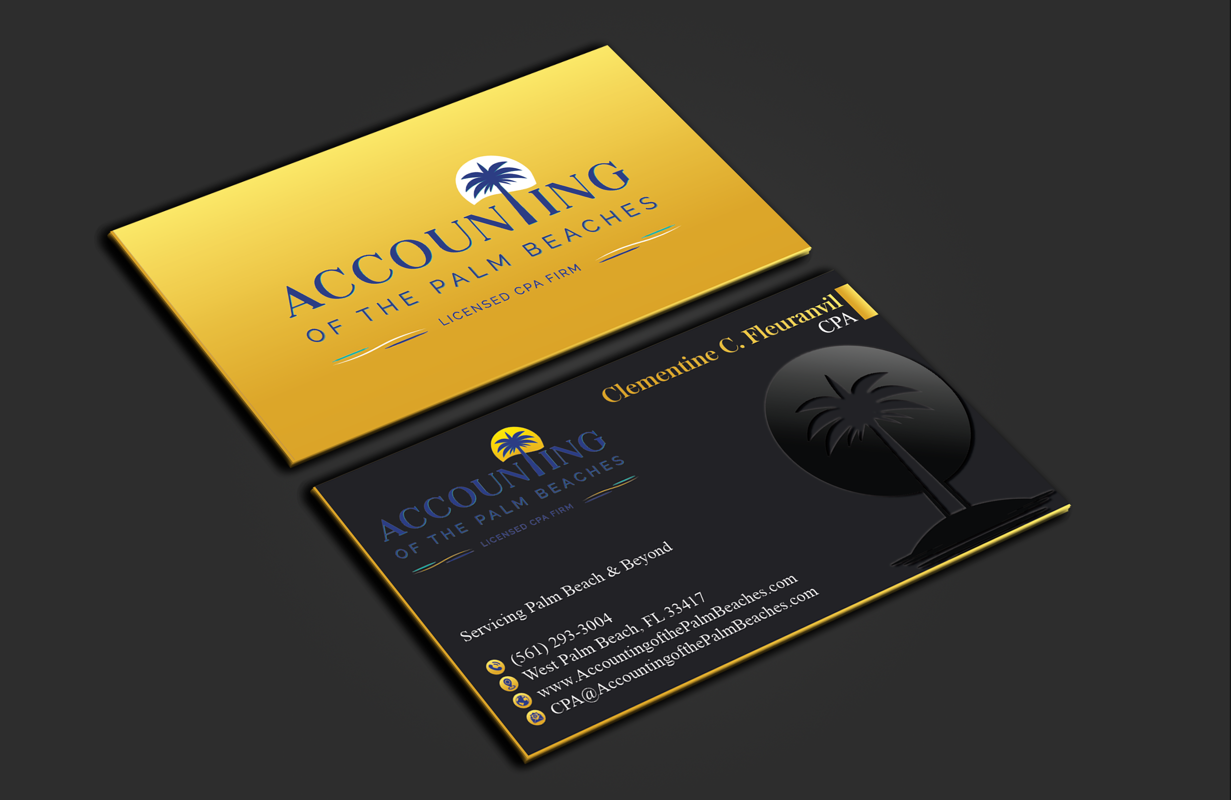 Business Card Design by DesignerShahadat for Accounting of the Palm Beaches | Design #32078568