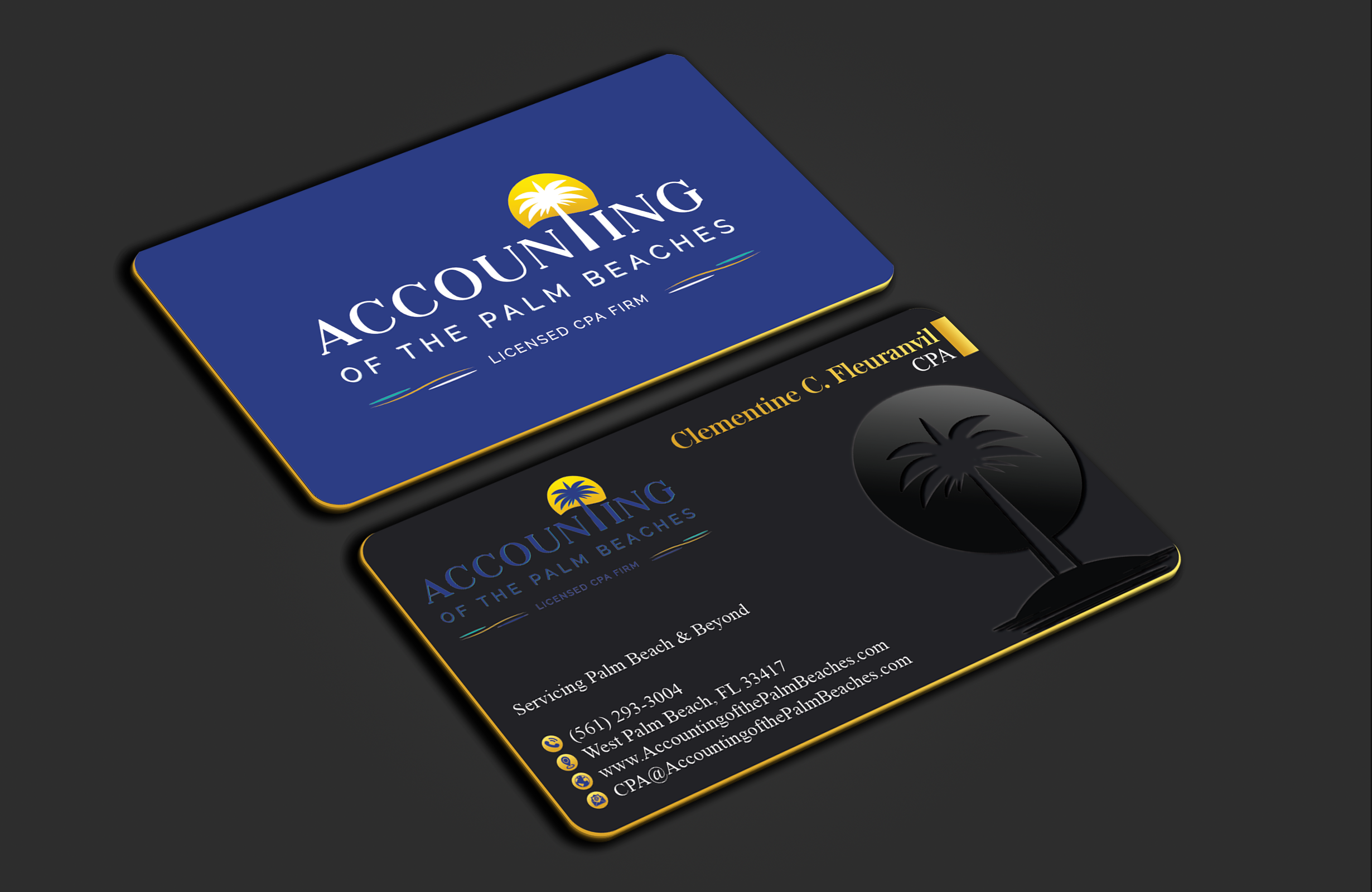 Business Card Design by DesignerShahadat for Accounting of the Palm Beaches | Design #32078570