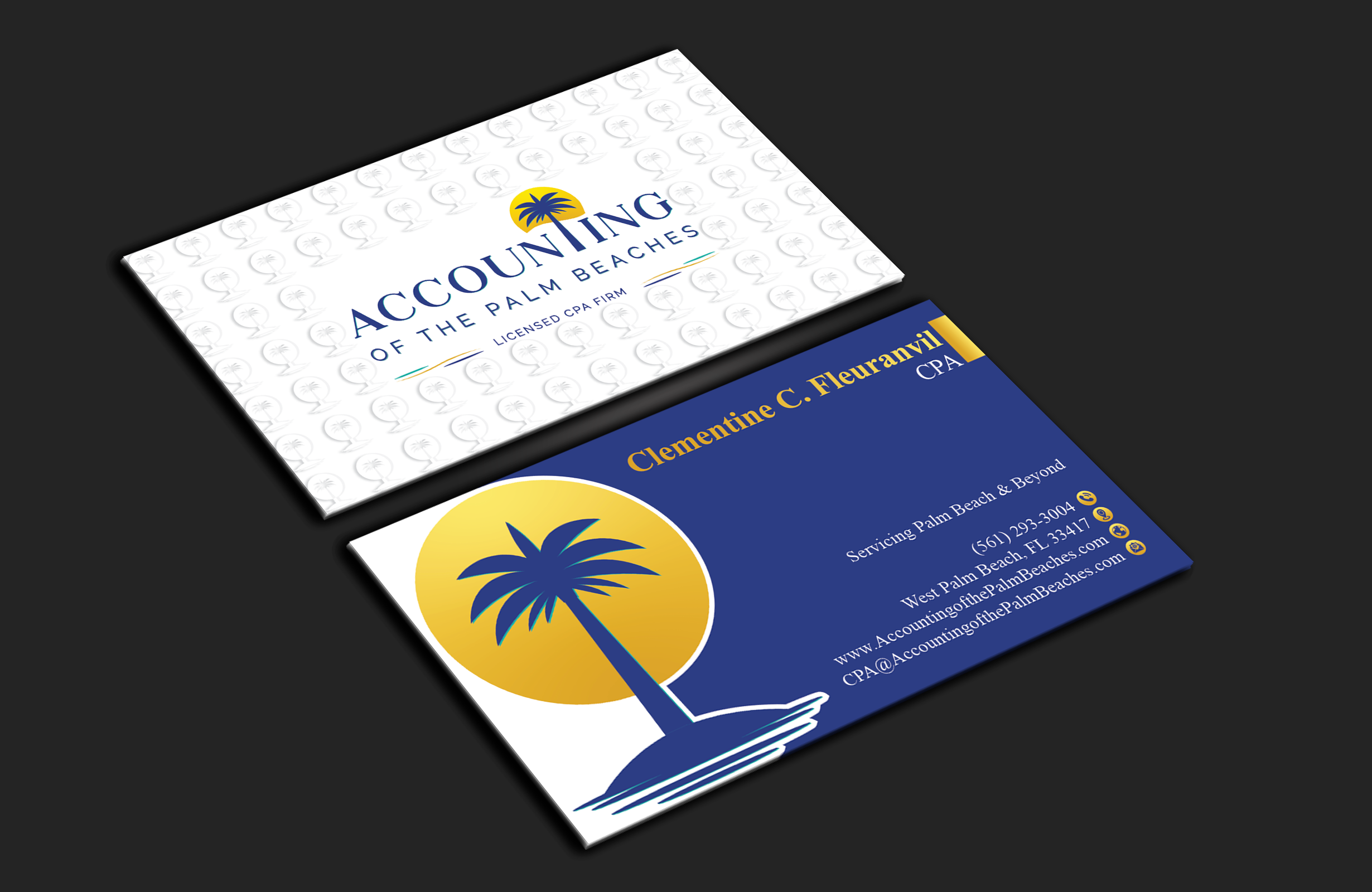 Business Card Design by DesignerShahadat for Accounting of the Palm Beaches | Design #32078954