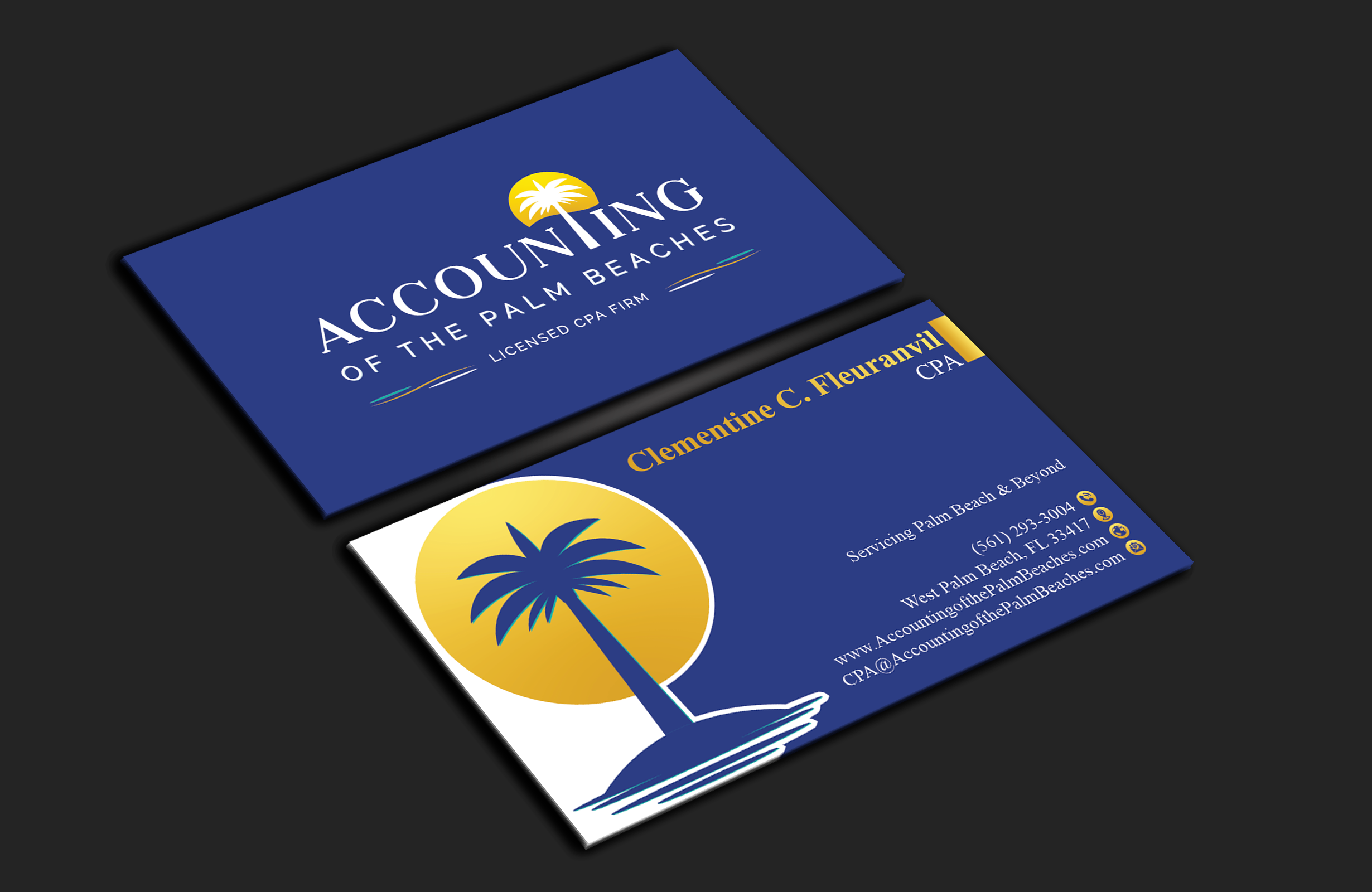 Business Card Design by DesignerShahadat for Accounting of the Palm Beaches | Design #32078955