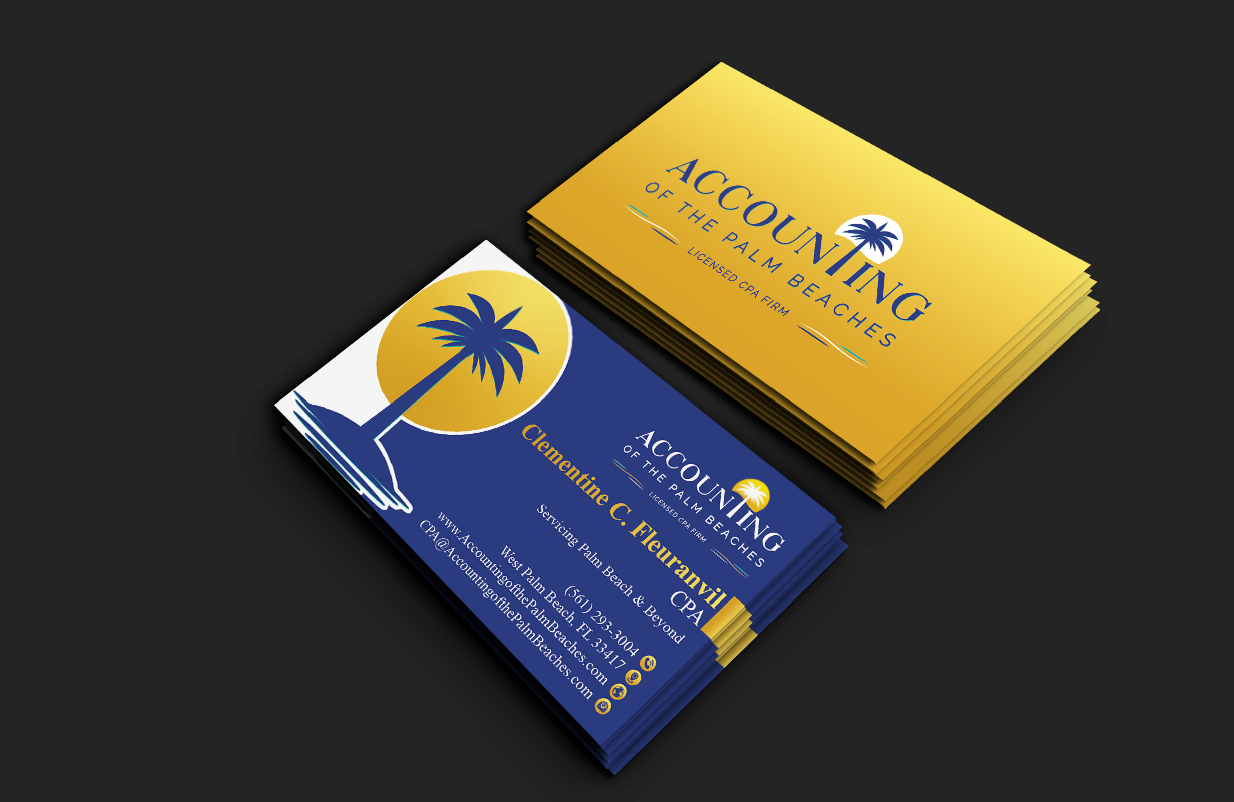 Business Card Design by DesignerShahadat for Accounting of the Palm Beaches | Design #32078956