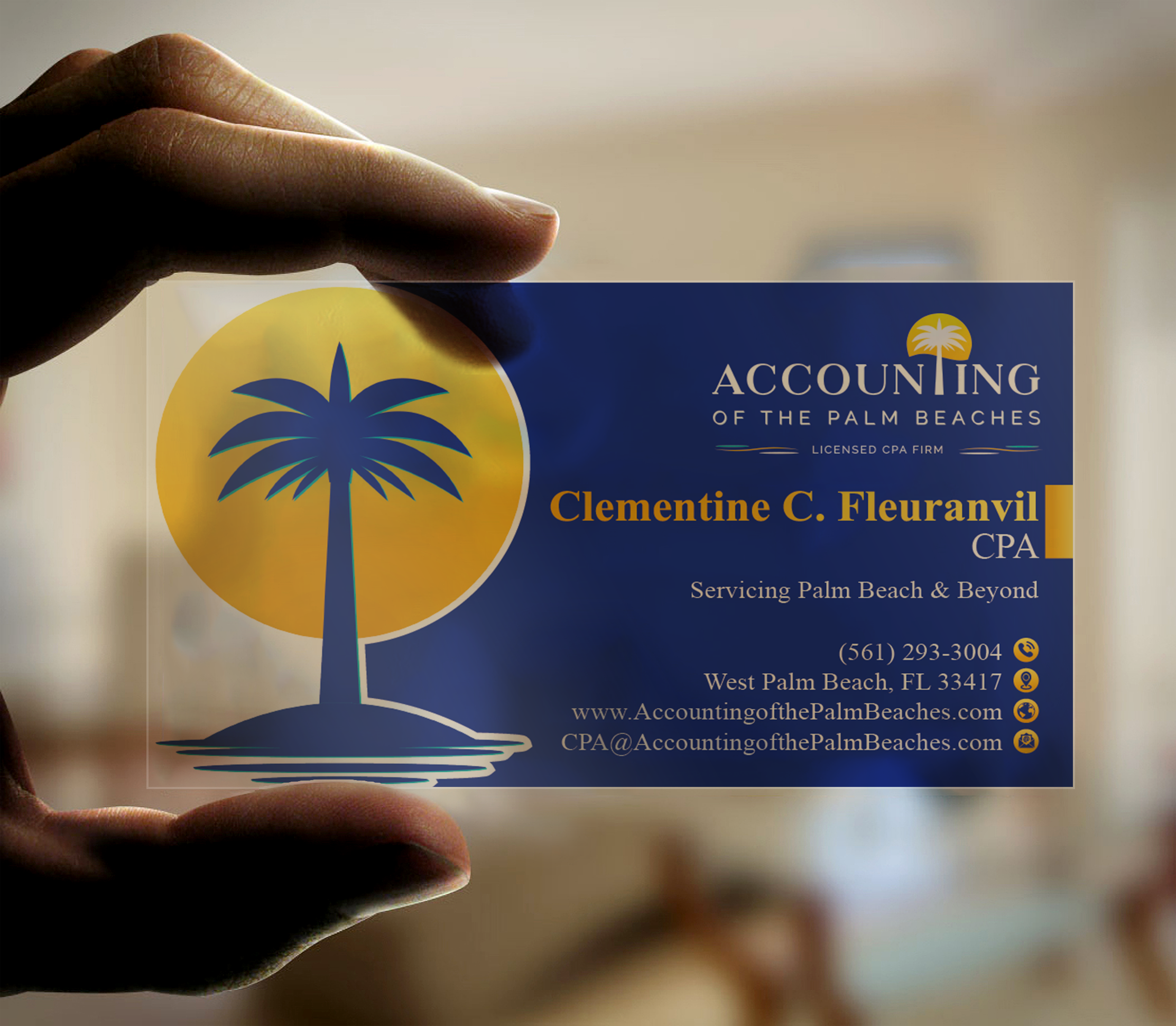 Business Card Design by DesignerShahadat for Accounting of the Palm Beaches | Design #32078964
