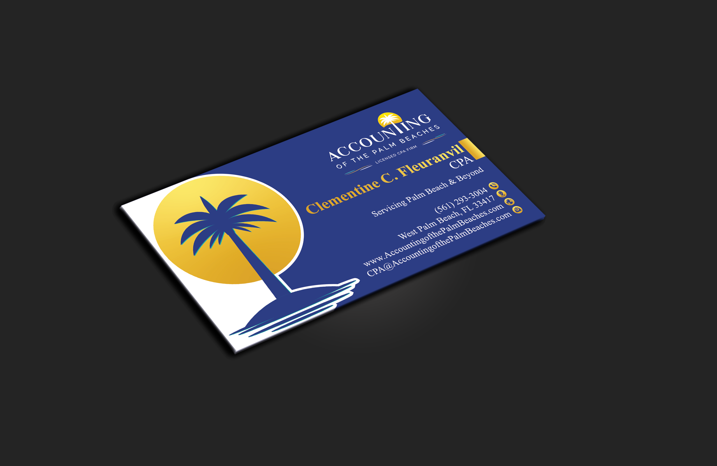 Business Card Design by DesignerShahadat for Accounting of the Palm Beaches | Design #32089358