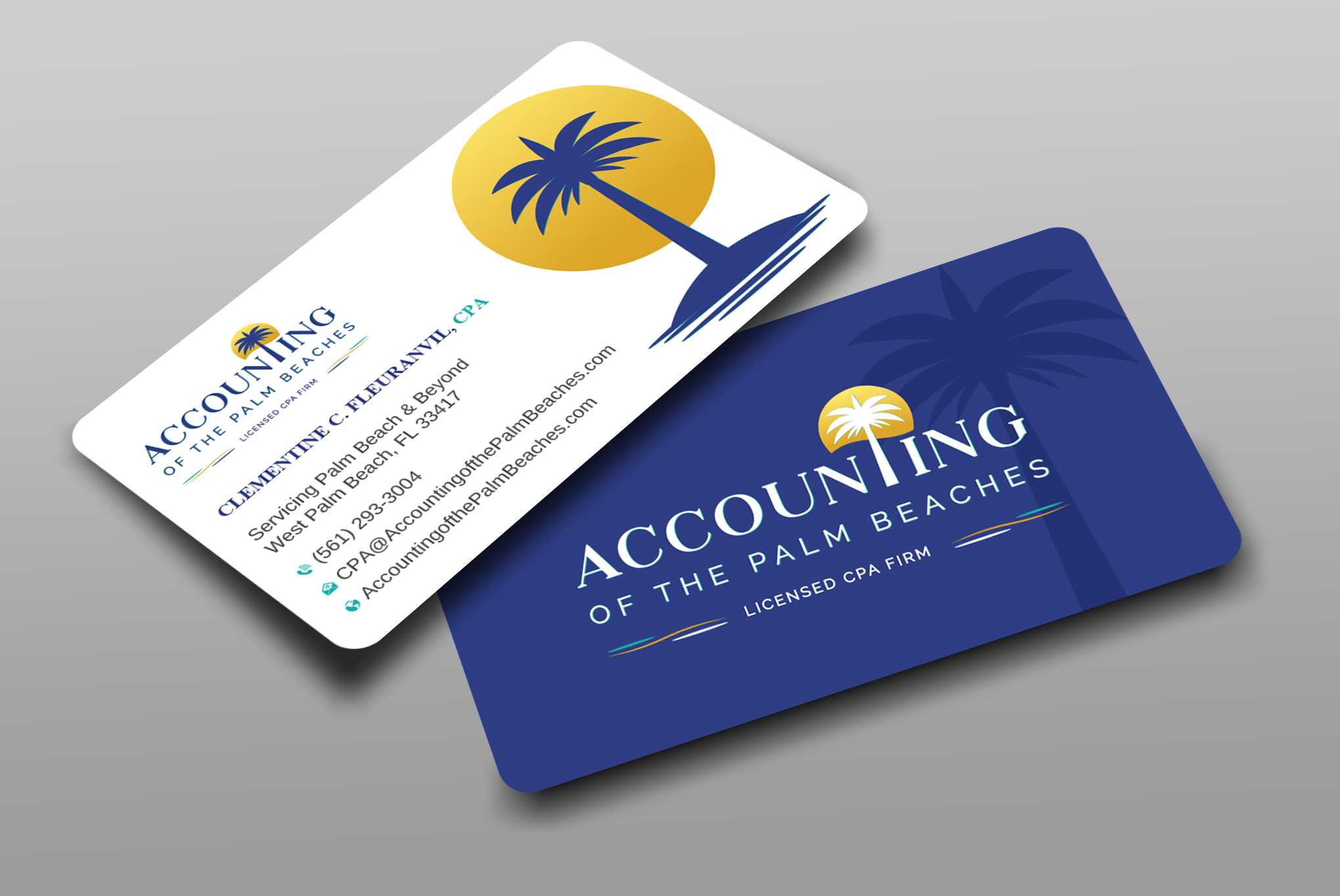 Business Card Design by Uttom 2 for Accounting of the Palm Beaches | Design #32078590
