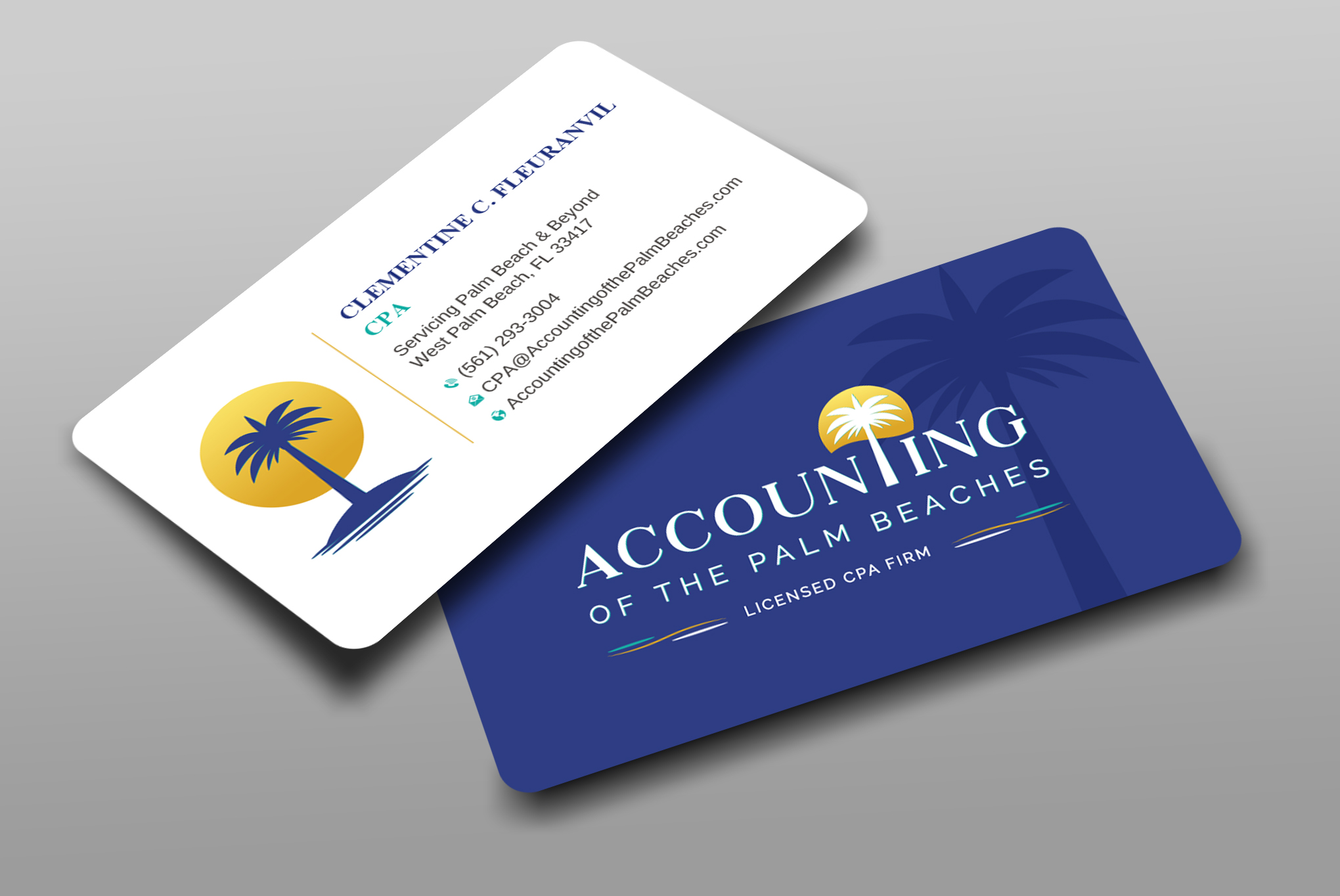 Business Card Design by Uttom 2 for Accounting of the Palm Beaches | Design #32078591
