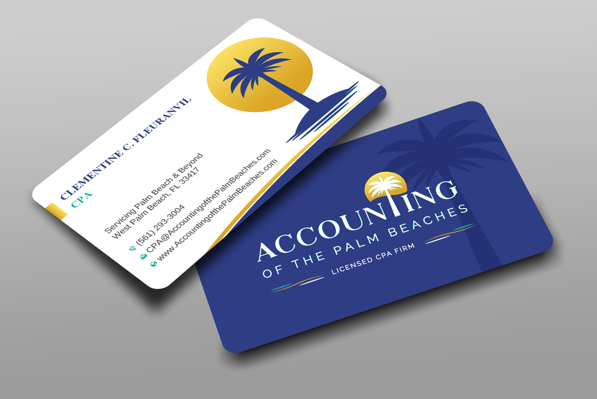 Business Card Design by Uttom 2 for Accounting of the Palm Beaches | Design #32078594