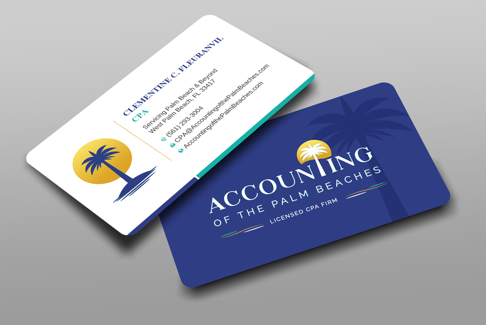 Business Card Design by Uttom 2 for Accounting of the Palm Beaches | Design #32078595
