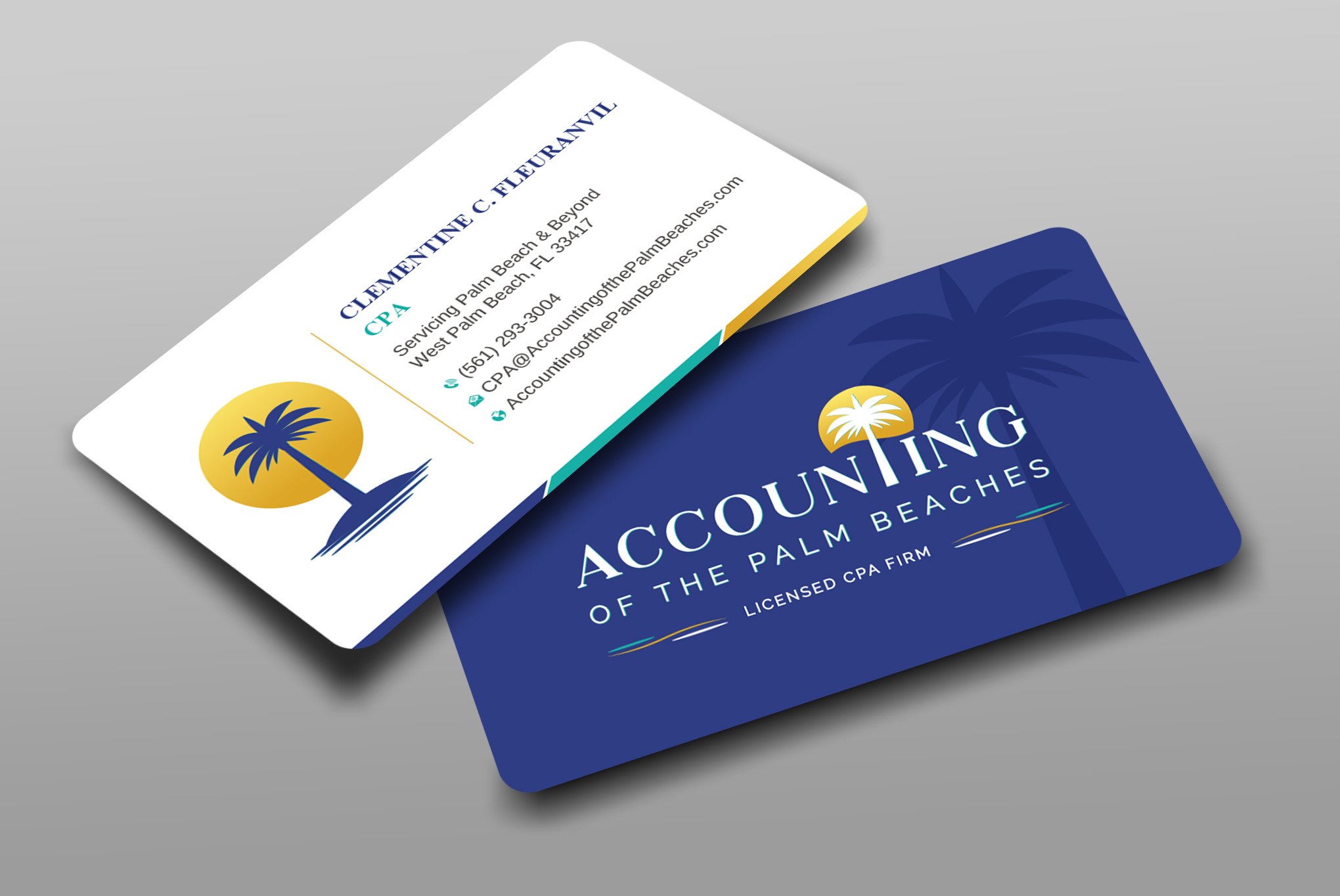 Business Card Design by Uttom 2 for Accounting of the Palm Beaches | Design #32078597