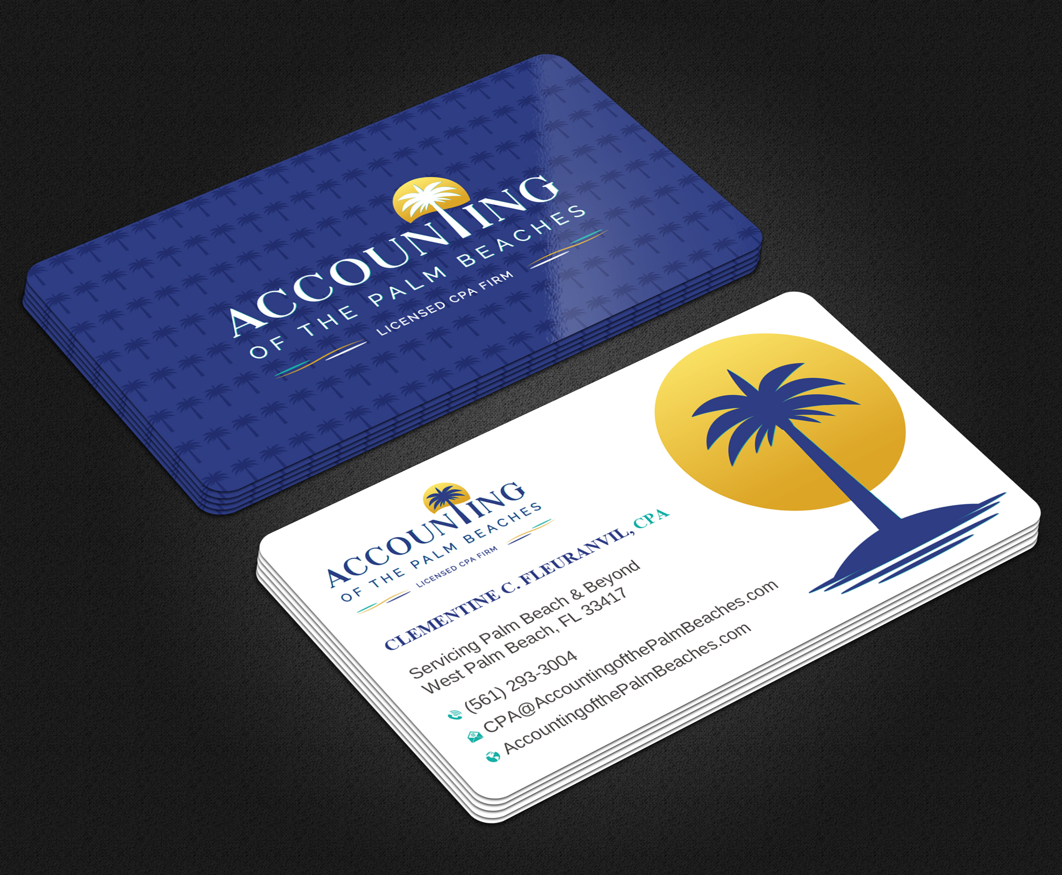 Business Card Design by Uttom 2 for Accounting of the Palm Beaches | Design #32078692