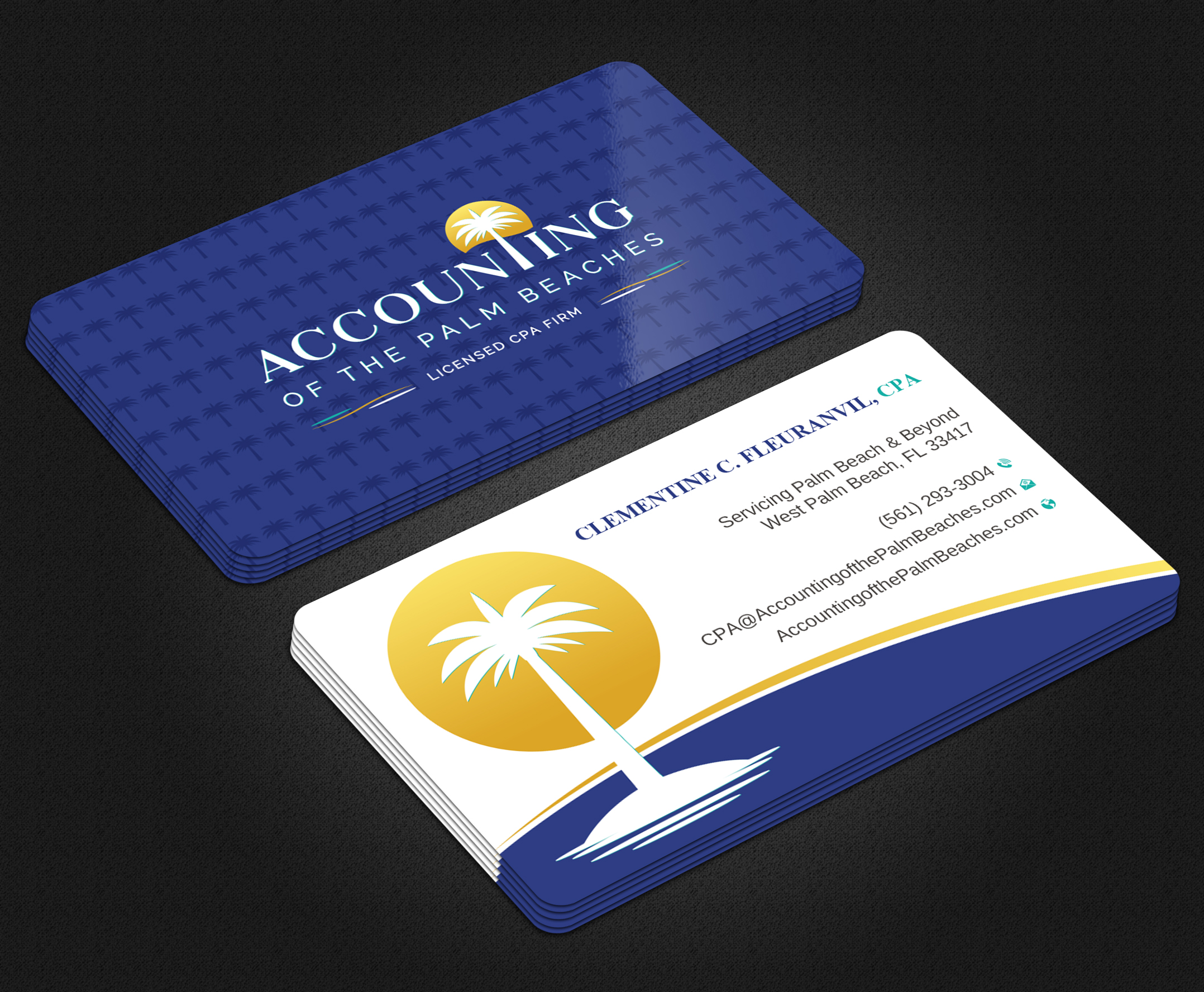Business Card Design by Uttom 2 for Accounting of the Palm Beaches | Design #32078696
