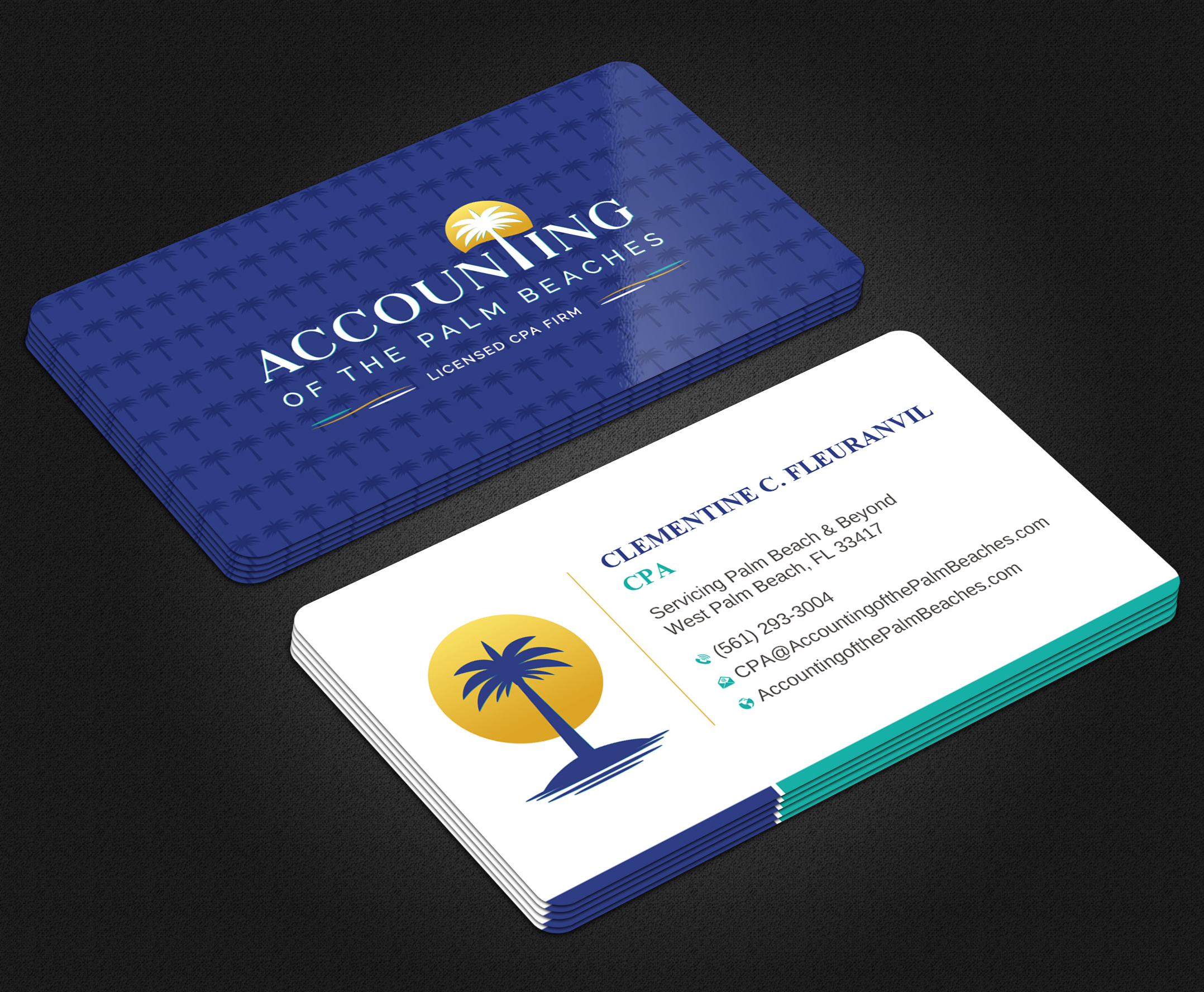 Business Card Design by Uttom 2 for Accounting of the Palm Beaches | Design #32078729