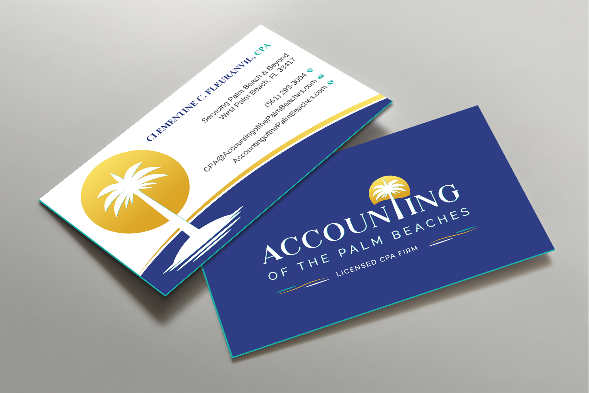 Business Card Design by Uttom 2 for Accounting of the Palm Beaches | Design #32078733