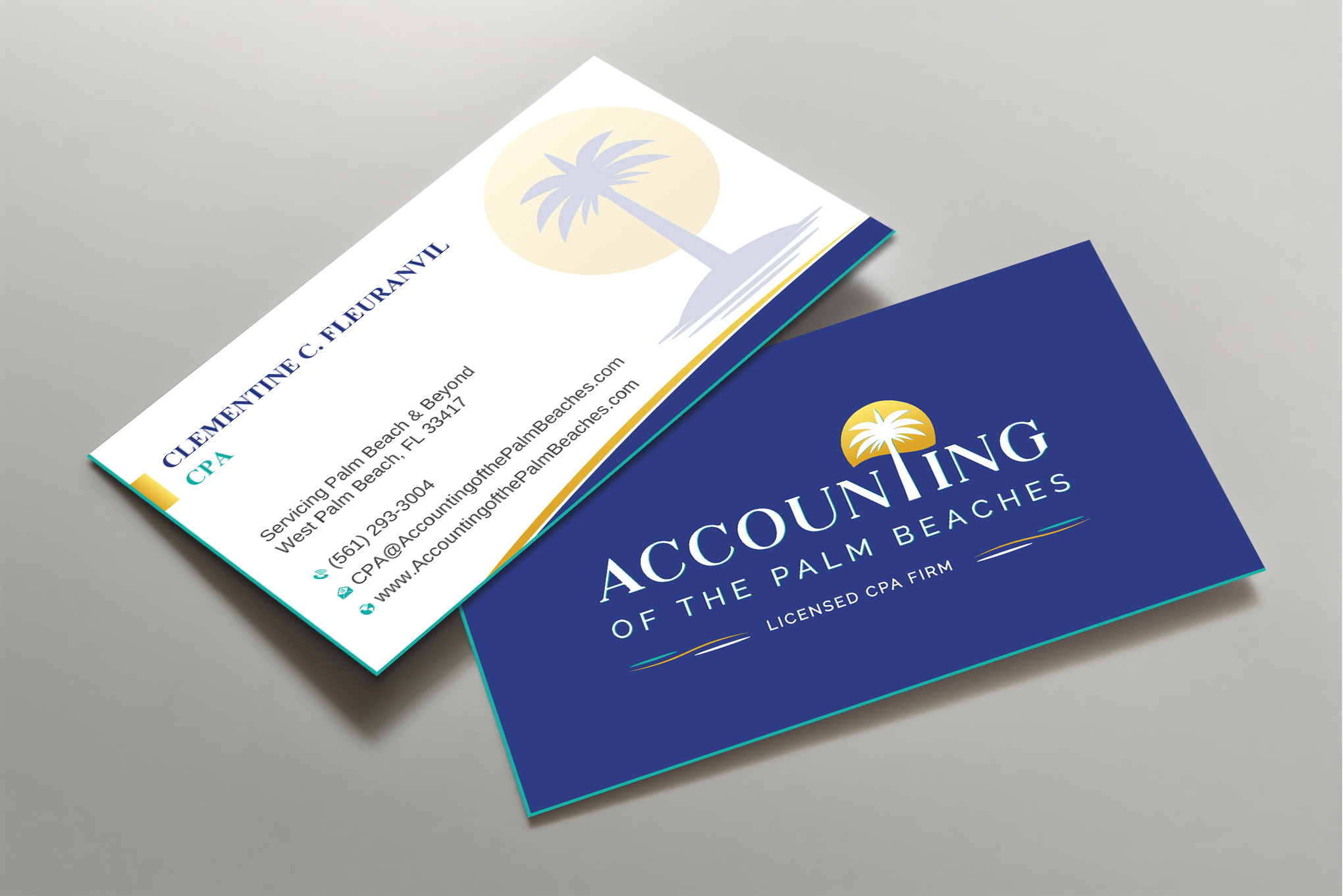 Business Card Design by Uttom 2 for Accounting of the Palm Beaches | Design #32078735