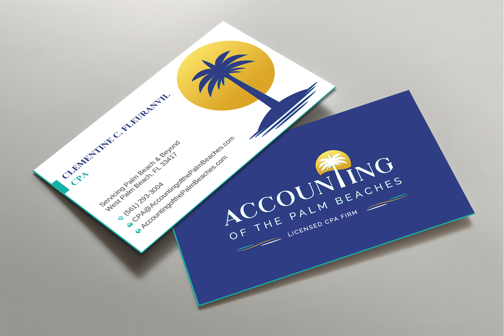 Business Card Design by Uttom 2 for Accounting of the Palm Beaches | Design #32078736
