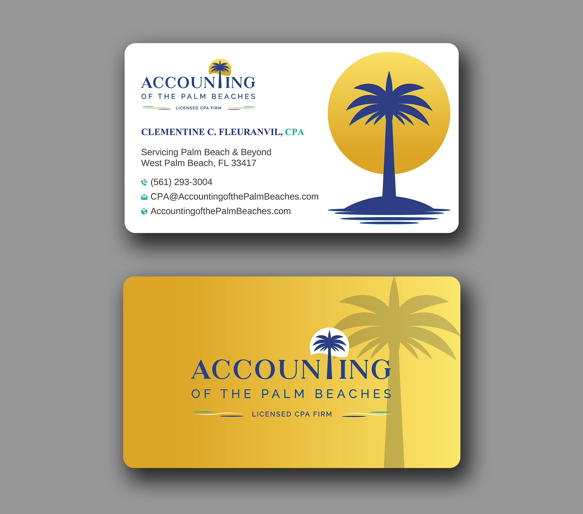 Business Card Design by Uttom 2 for Accounting of the Palm Beaches | Design #32078808
