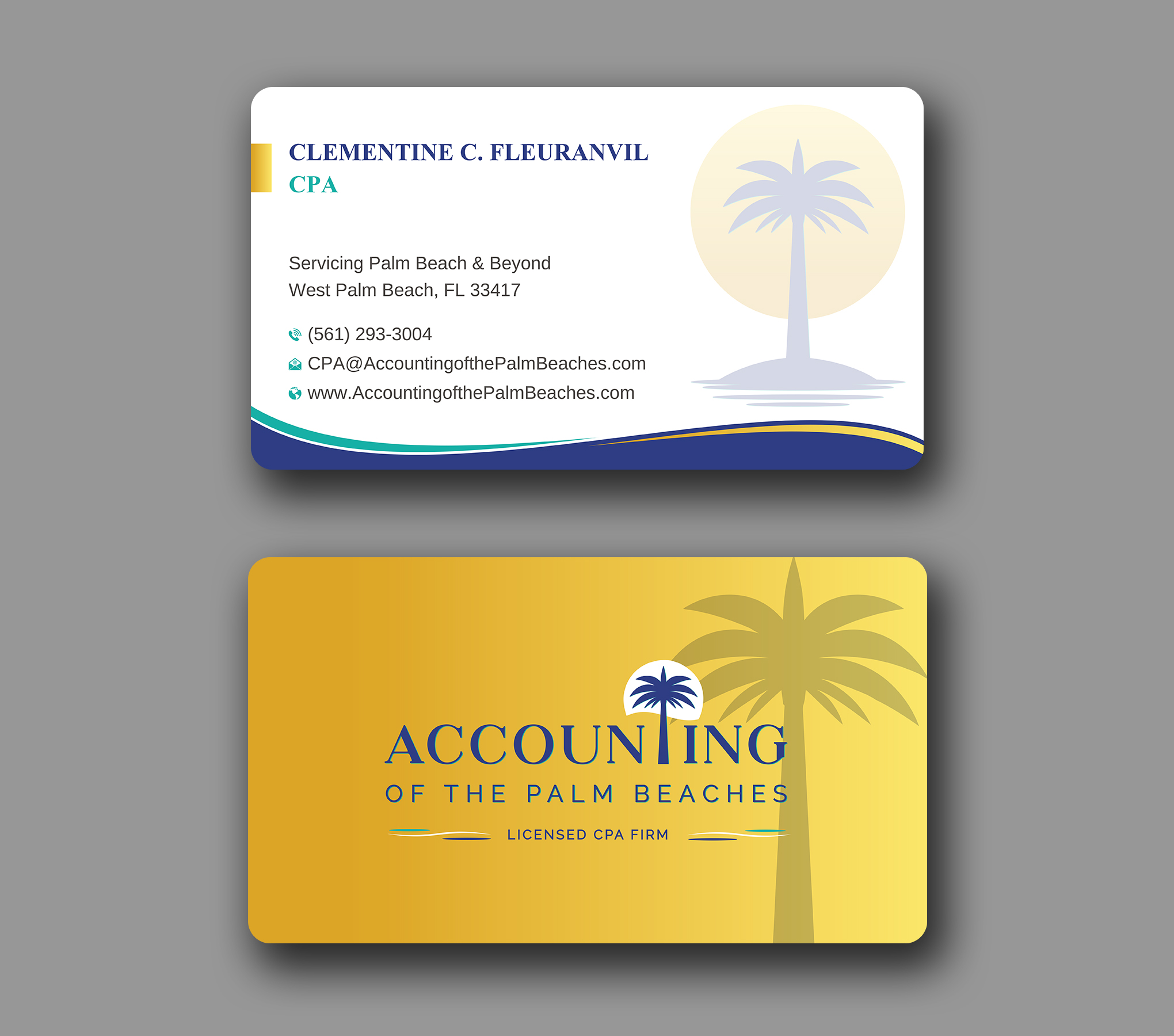Business Card Design by Uttom 2 for Accounting of the Palm Beaches | Design #32078810