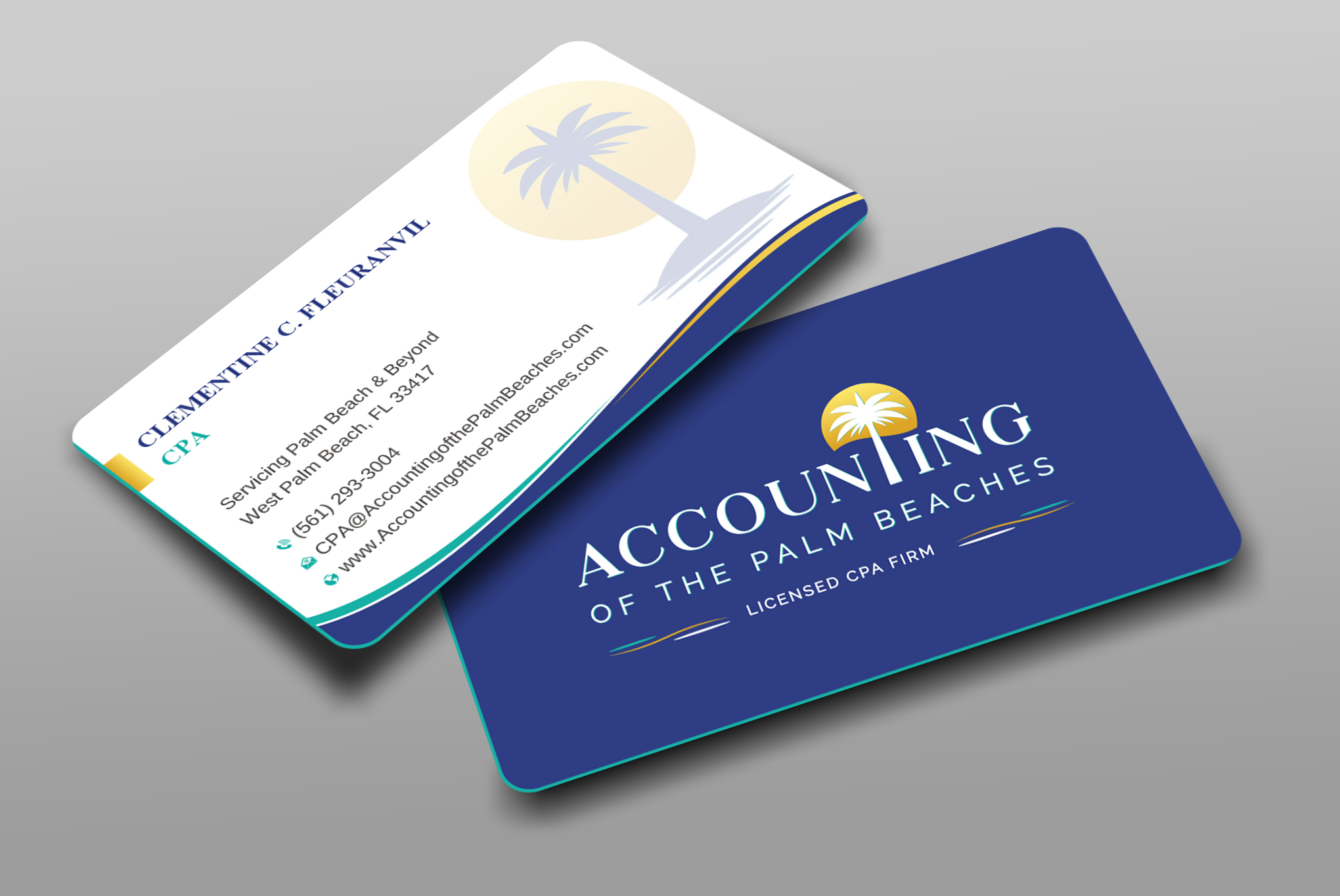Business Card Design by Uttom 2 for Accounting of the Palm Beaches | Design #32078979