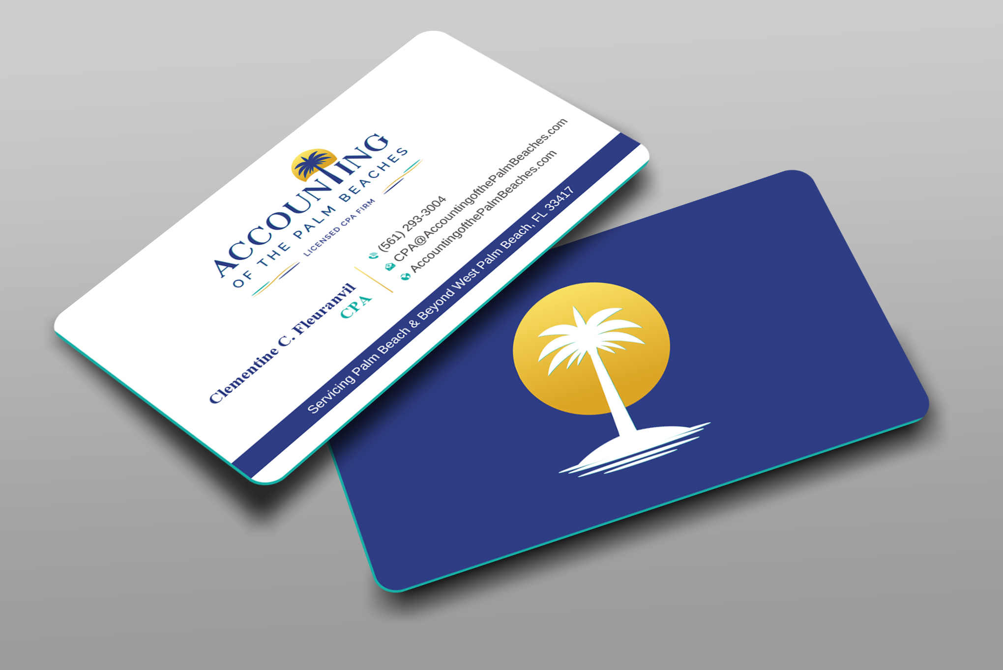 Business Card Design by Uttom 2 for Accounting of the Palm Beaches | Design #32078980
