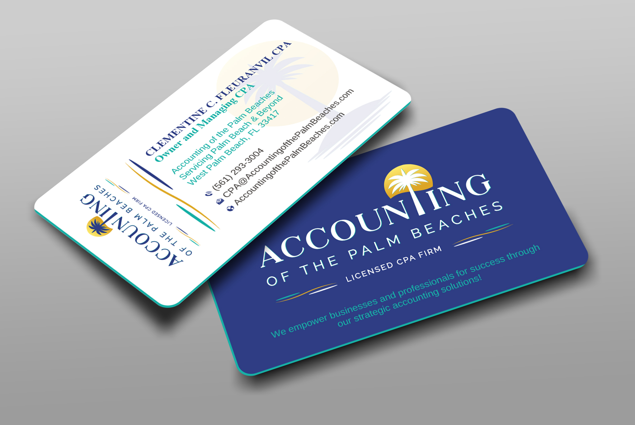 Visitenkarten-Design von Uttom 2 für Accounting of the Palm Beaches | Design #32089191