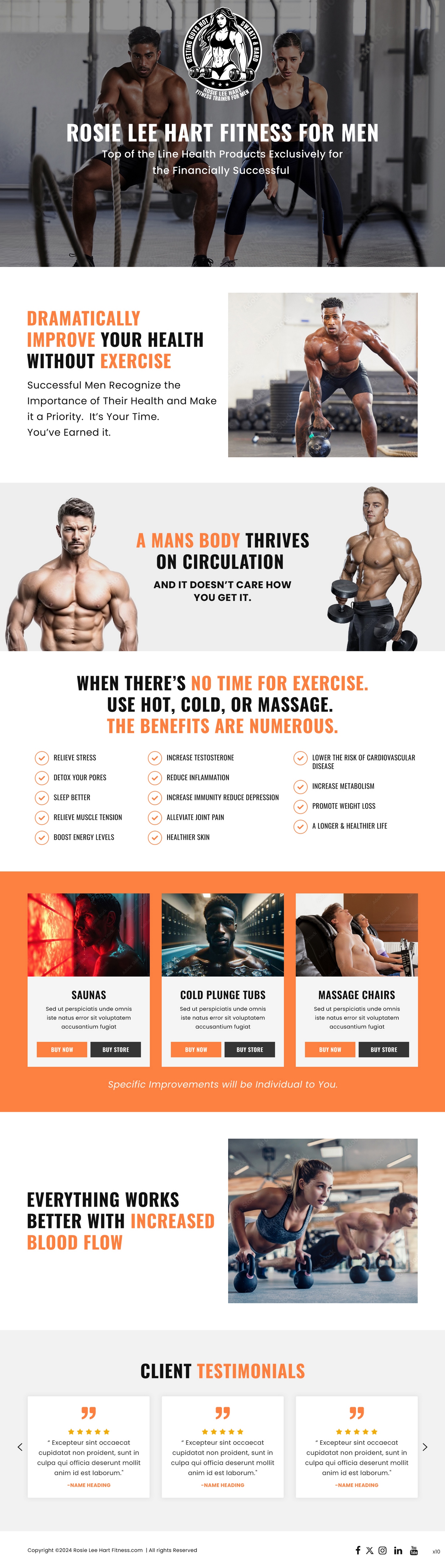 Diseño Web por pb para Rosie Lee Hart Fitness for Men | Diseño #32102316