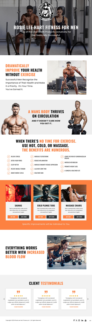 Web Design by pb for Rosie Lee Hart Fitness for Men | Design: #32102316