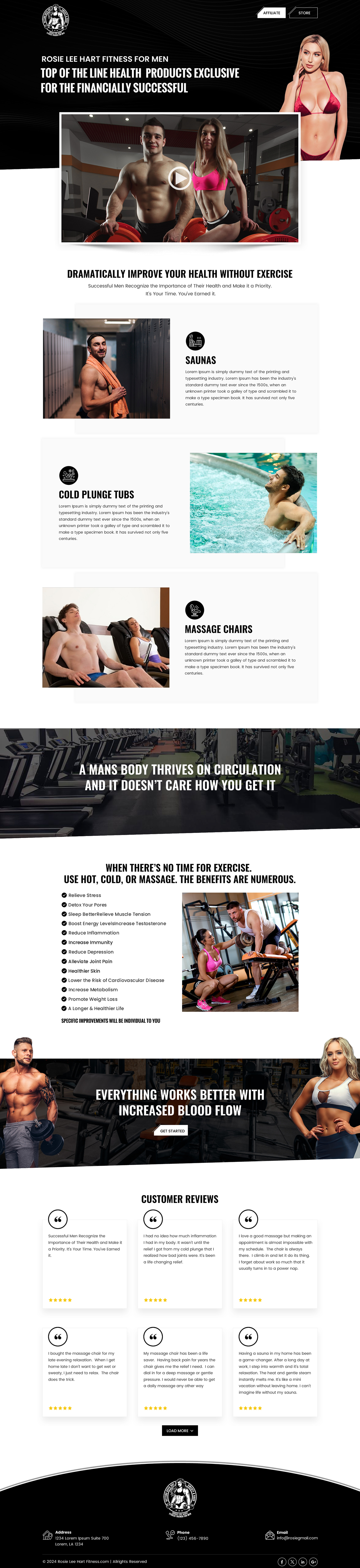 Diseño Web por Sbss para Rosie Lee Hart Fitness for Men | Diseño #32122625