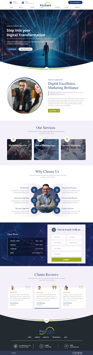 Web Design par Andrew Asiimwe pour Revcurv | Design : #32118430