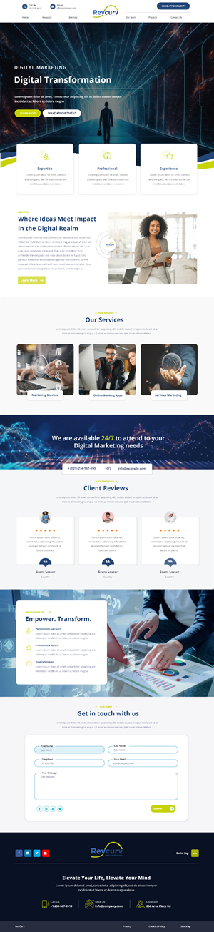 Web Design par Andrew Asiimwe pour Revcurv | Design : #32118432