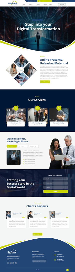 Web Design par Andrew Asiimwe pour Revcurv | Design : #32118437