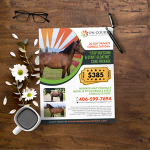Design de Flyer par Sun Creative pour On Course Equine Nutrition | Design : #32115859