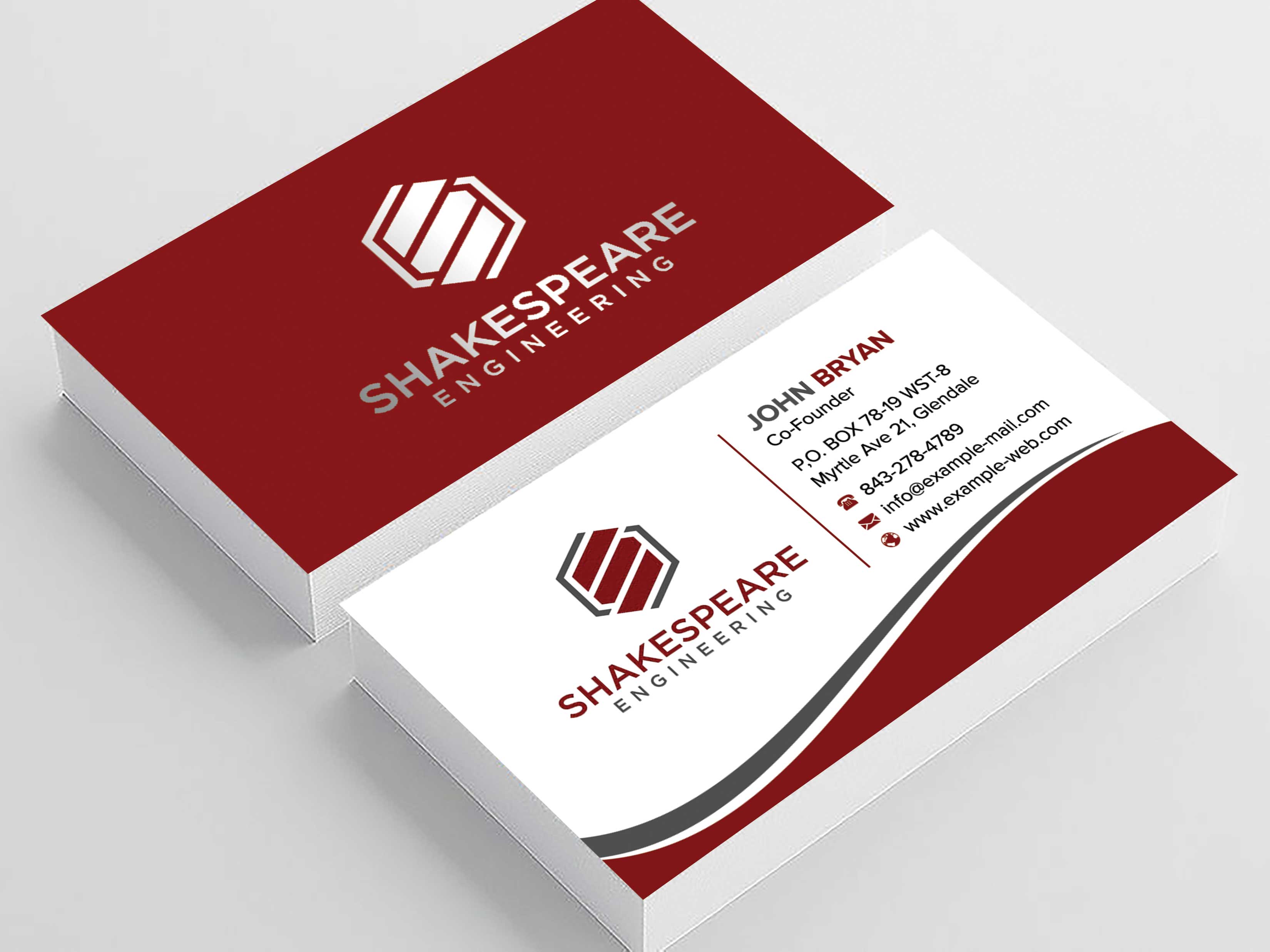 Diseño de Tarjeta de Presentación por sadikul islam para Shakespeare Engineering | Diseño #32111287