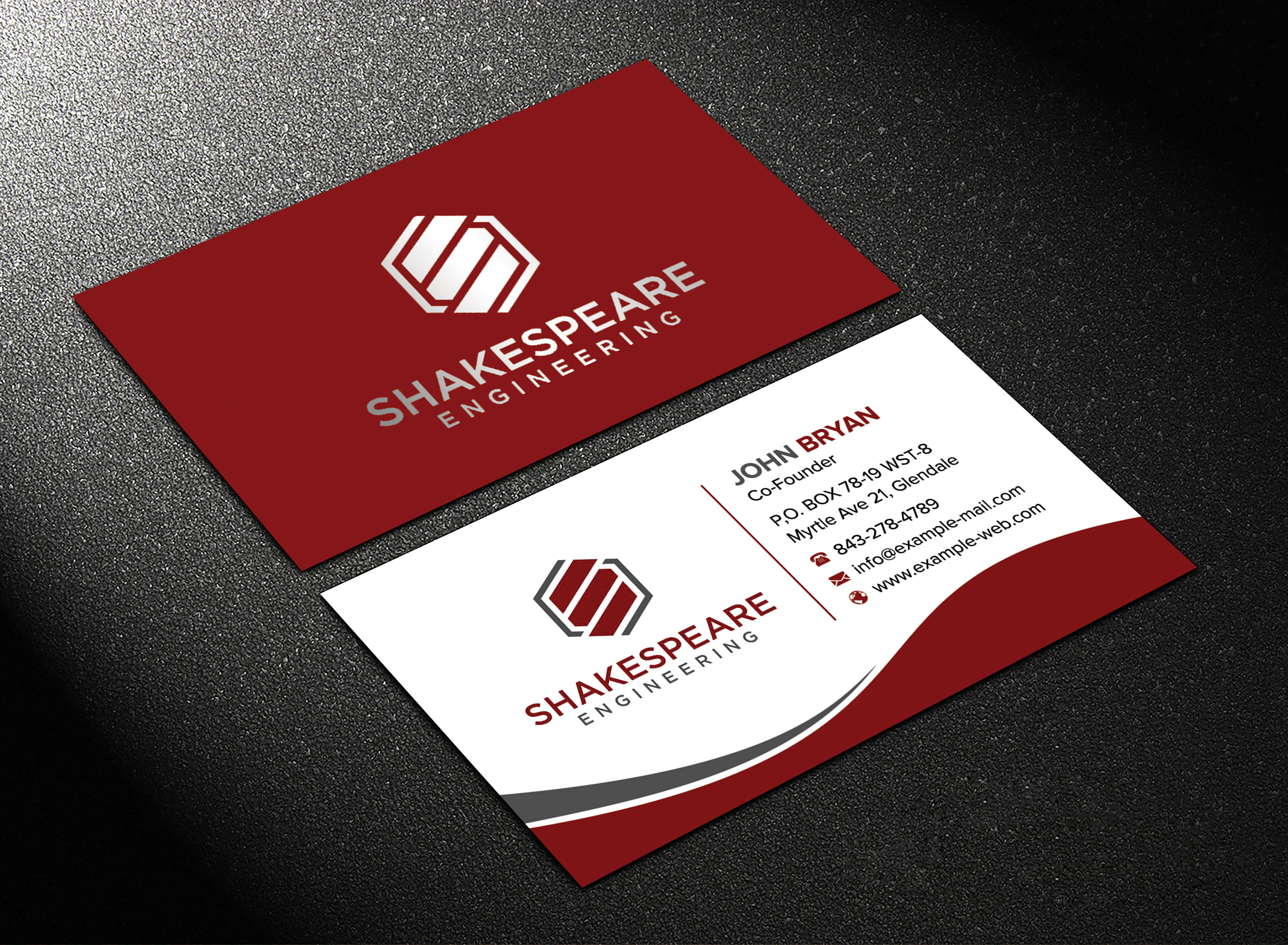 Diseño de Tarjeta de Presentación por sadikul islam para Shakespeare Engineering | Diseño #32111305