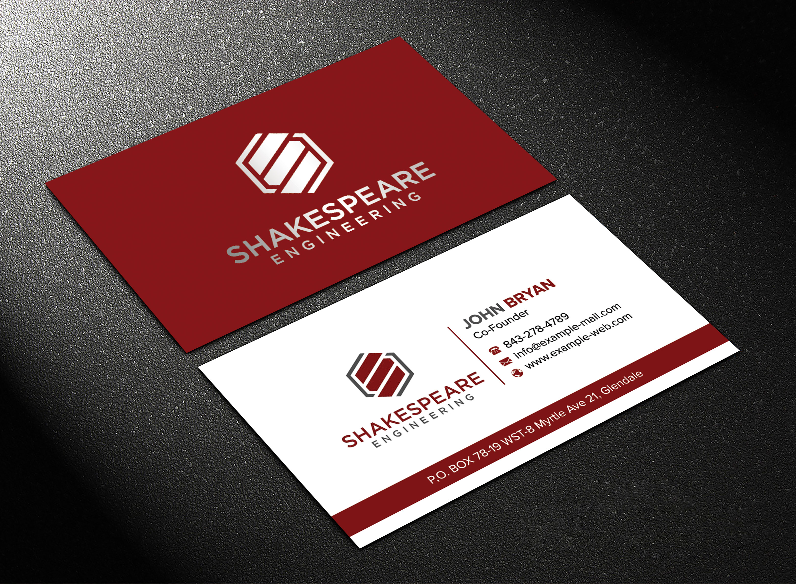 Diseño de Tarjeta de Presentación por sadikul islam para Shakespeare Engineering | Diseño #32113296
