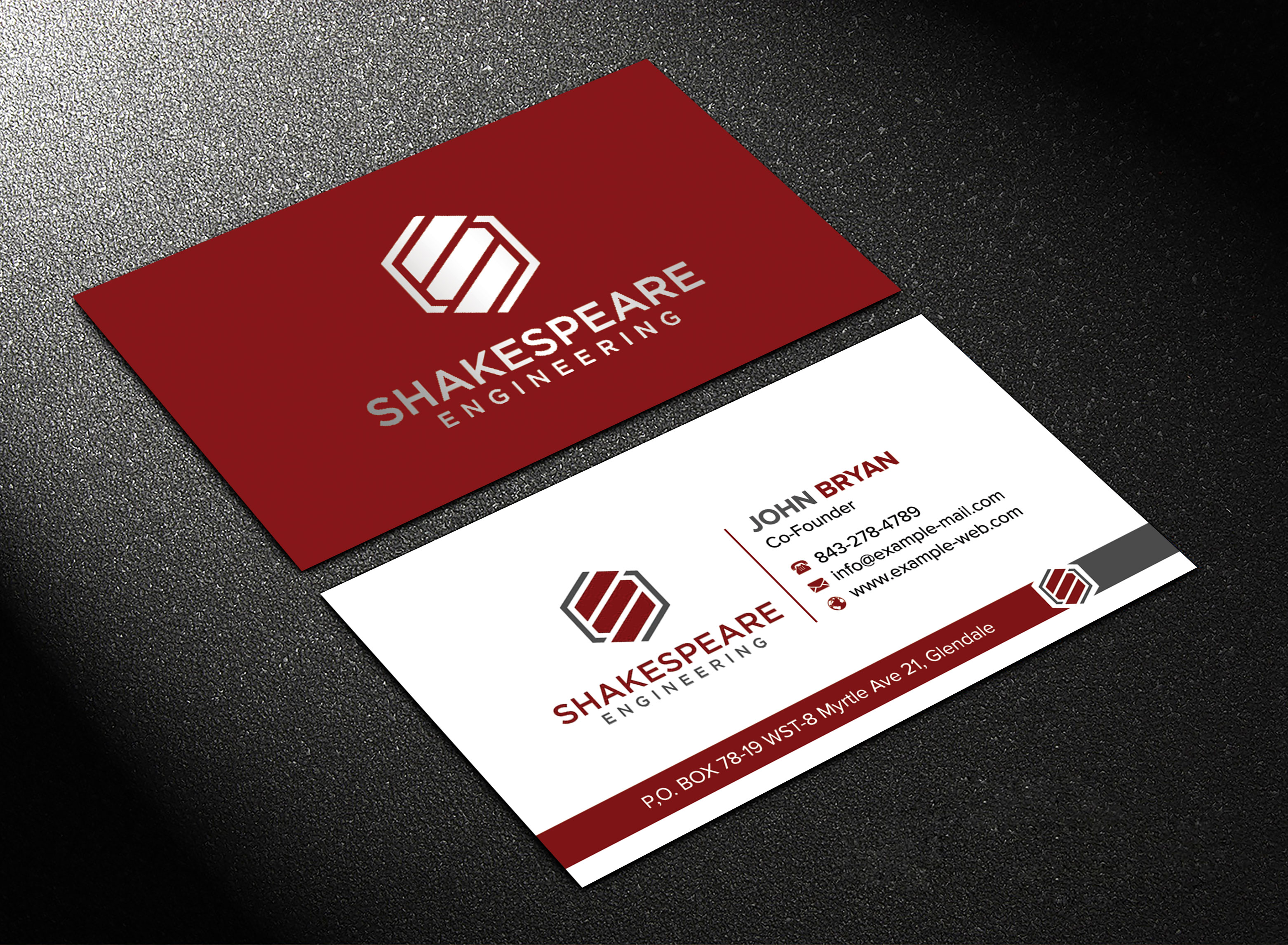 Diseño de Tarjeta de Presentación por sadikul islam para Shakespeare Engineering | Diseño #32113299