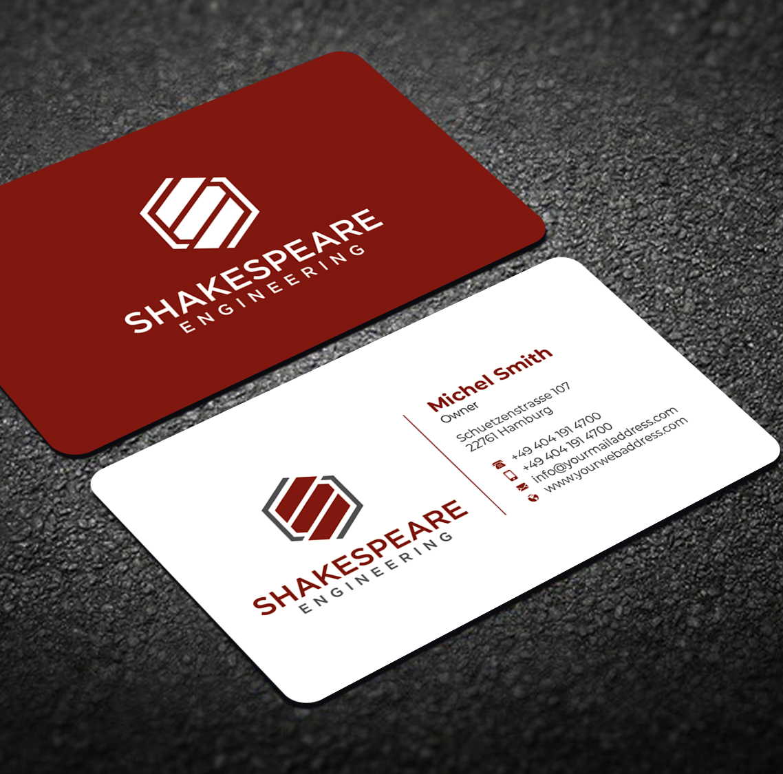 Visitenkarten-Design von Graphixpointt für Shakespeare Engineering | Design #32104993