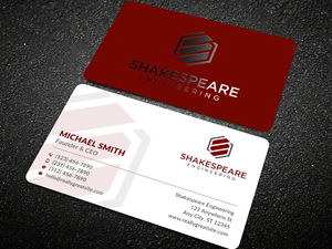 Business Card Design by Sun Moon Graphic Designer for Shakespeare Engineering | Design #32106108