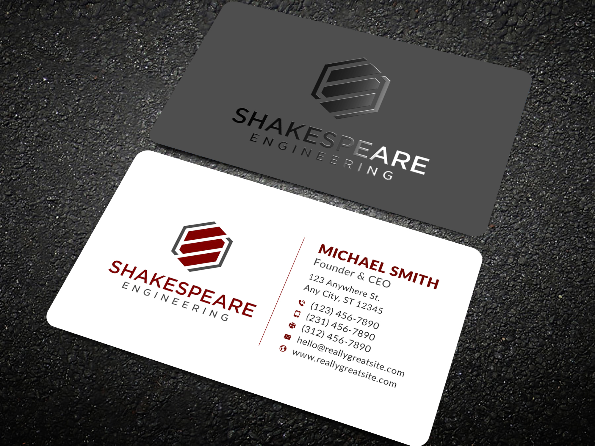 Business Card Design by Sun Moon Graphic Designer for Shakespeare Engineering | Design #32106109