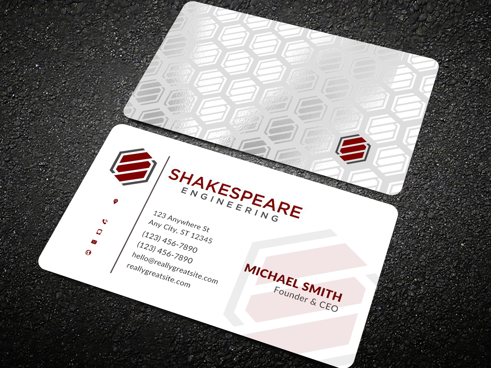 Visitenkarten-Design von Sun Moon Graphic Designer für Shakespeare Engineering | Design #32106112