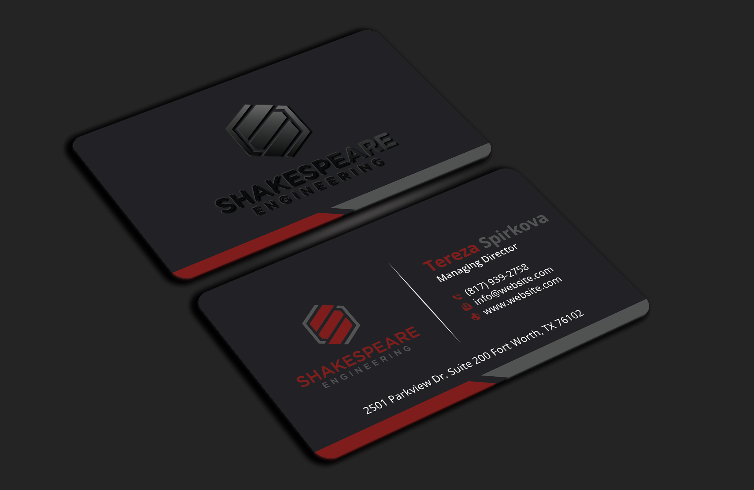 Visitenkarten-Design von DesignerShahadat für Shakespeare Engineering | Design #32108068
